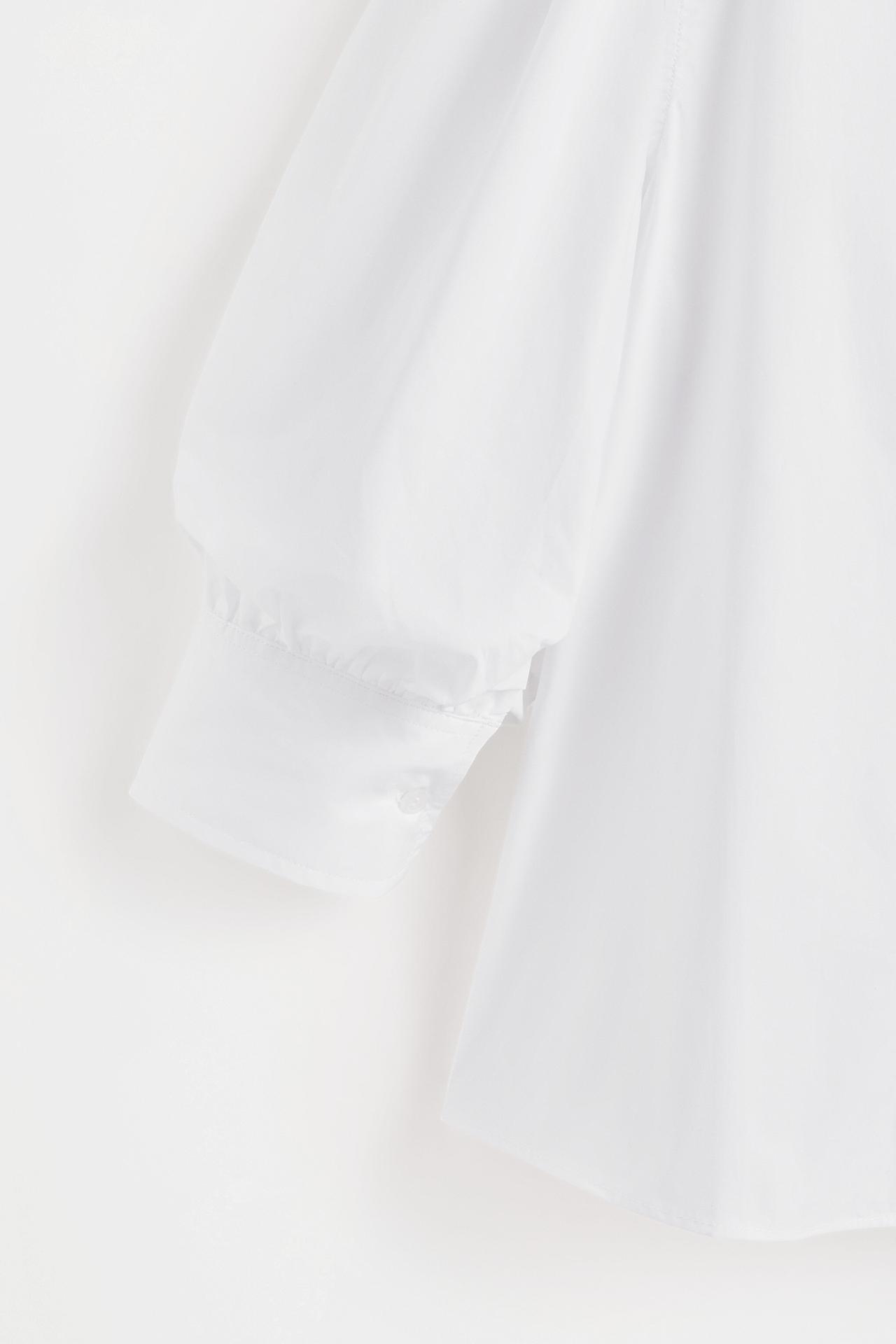 Balloon sleeve blouse — WHITE