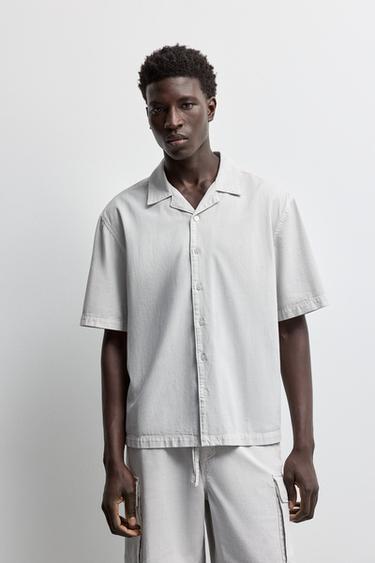 Denim resort shirt — PALE GREY 1