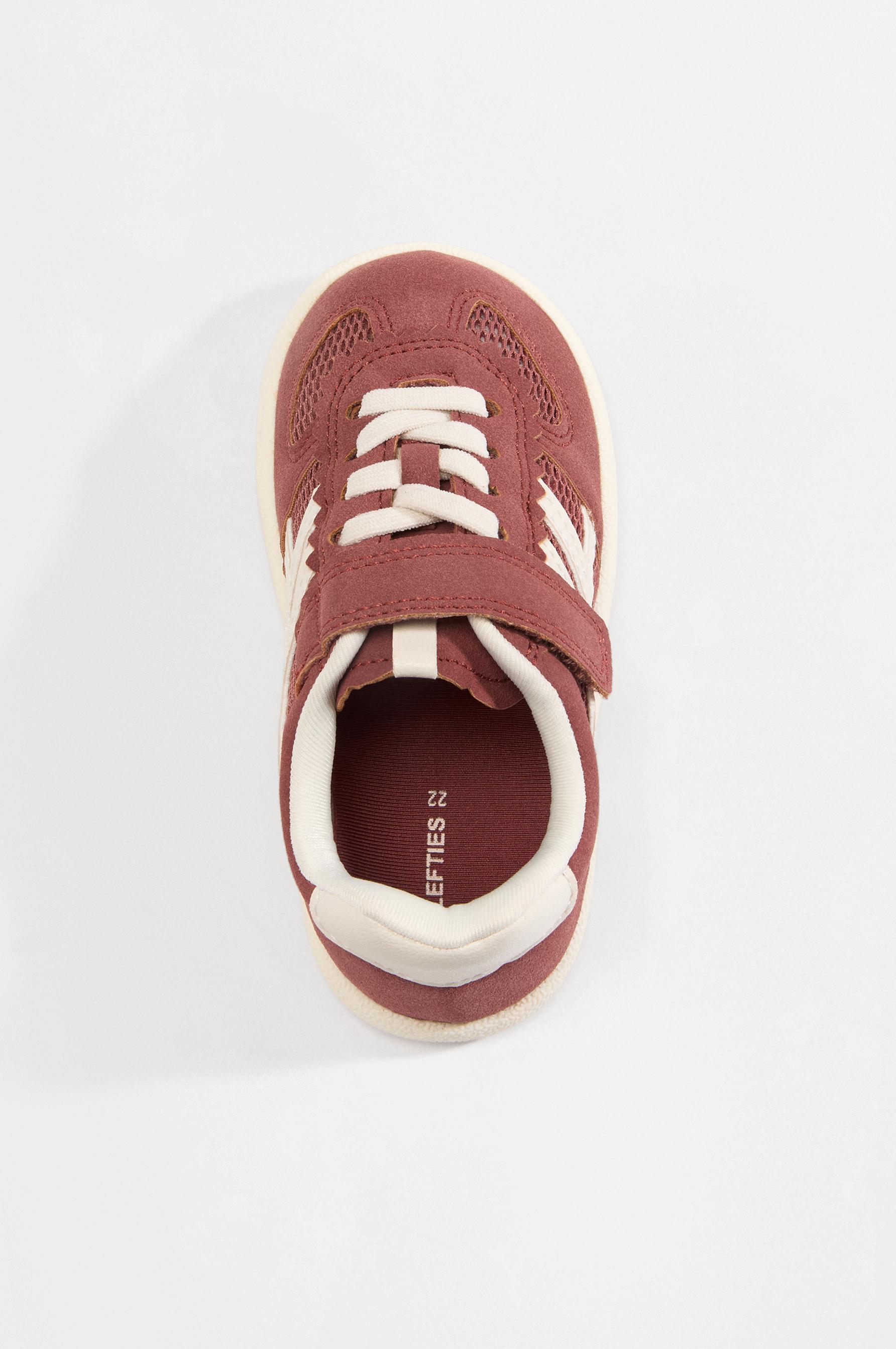 Mixed-finish barefoot sneakers — BURNT ORANGE
