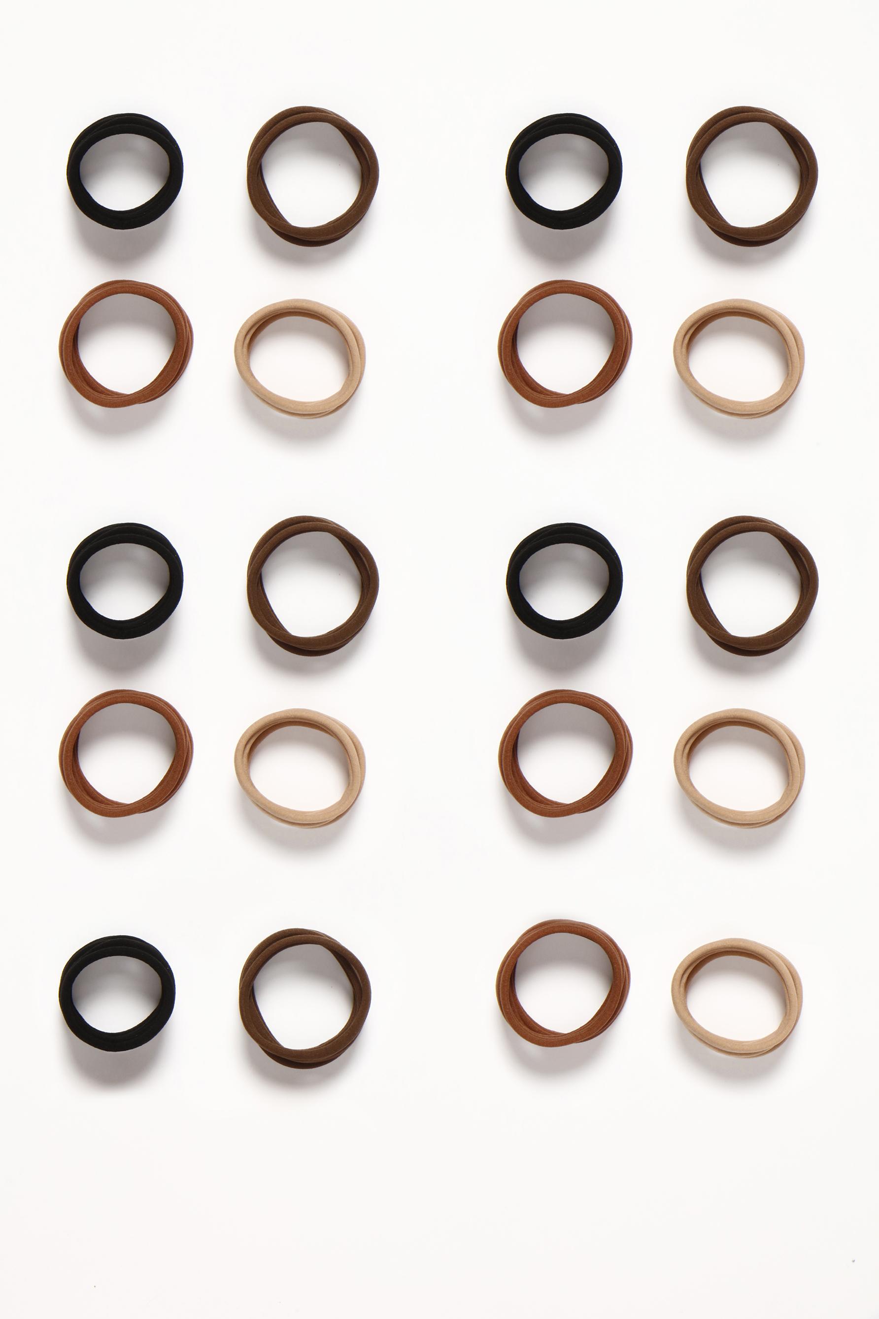 Pack of 20 basic hair ties — BROWN