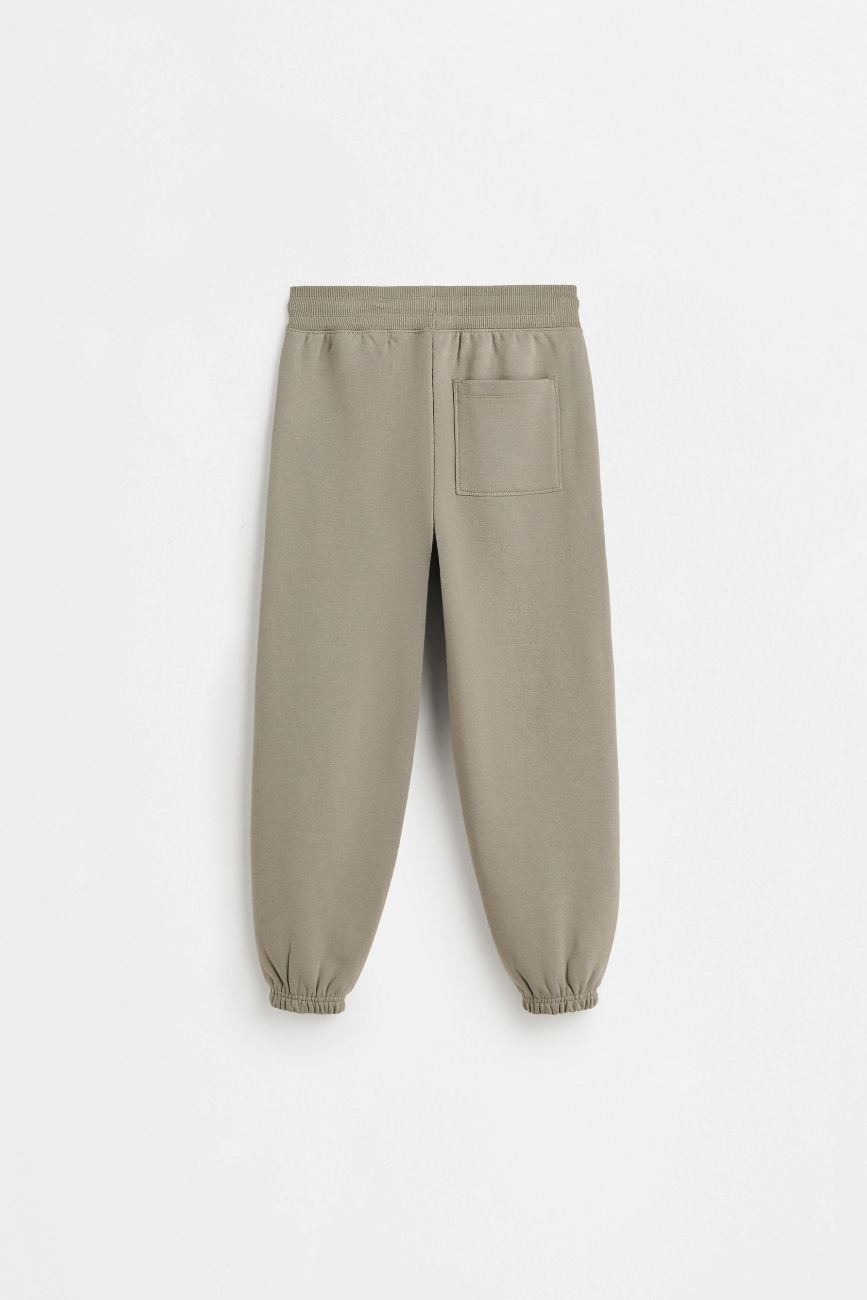 Plush trousers with seam detail — PALE KHAKI