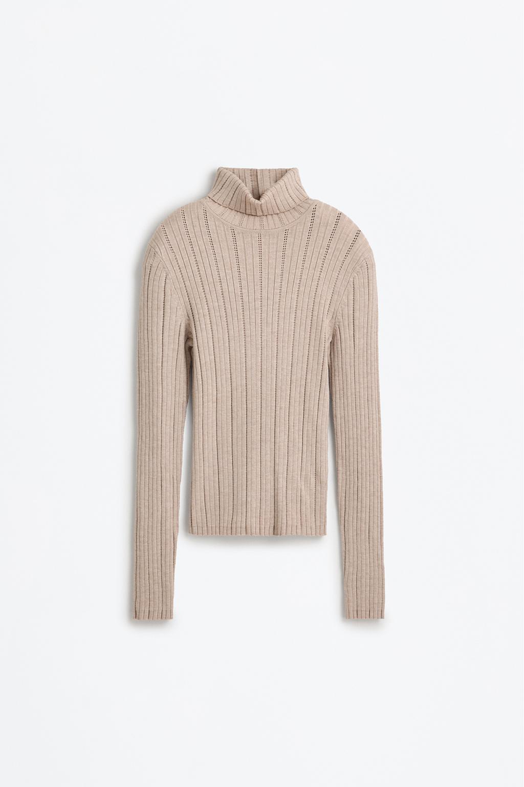 Ribbed roll neck sweater