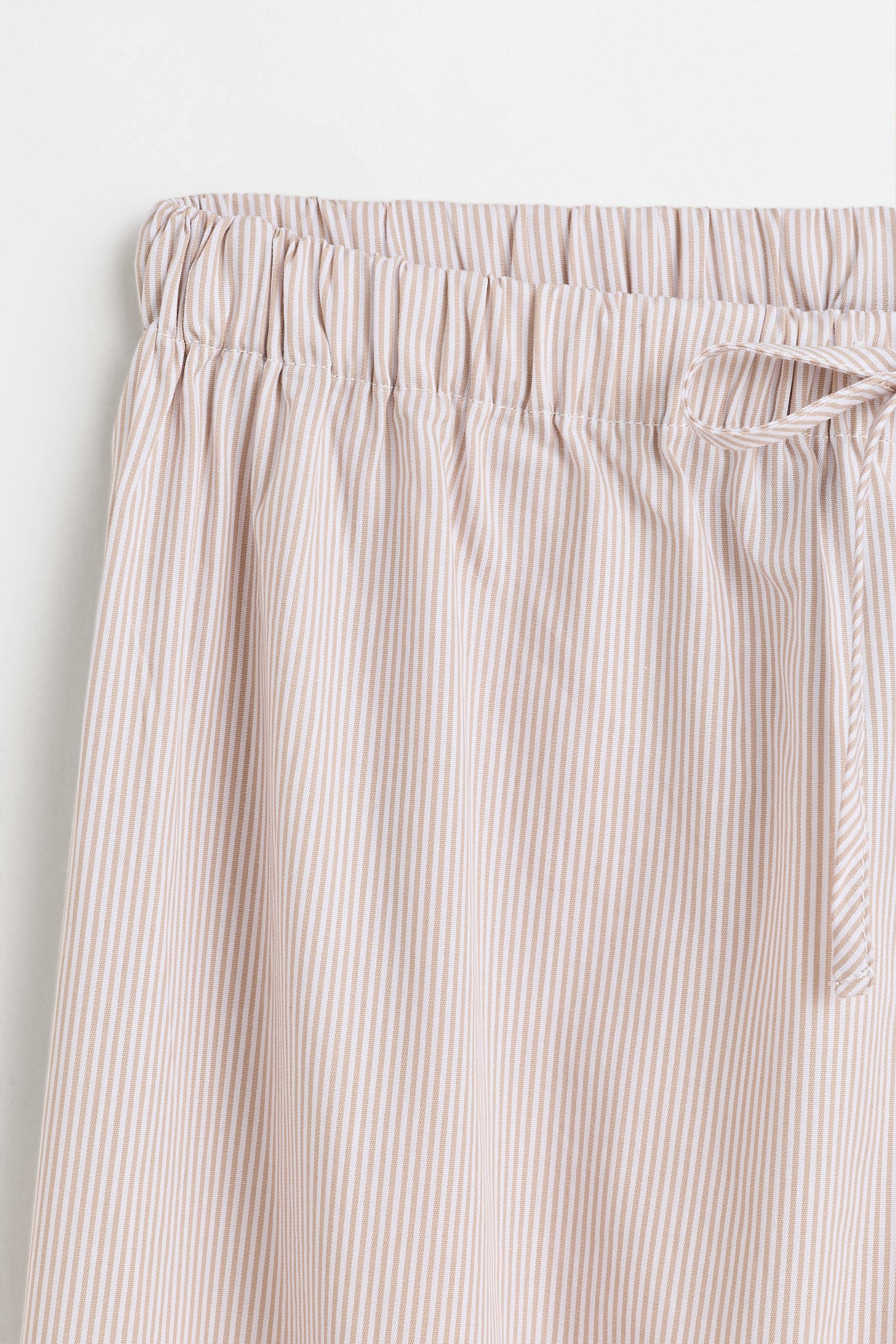 Striped pyjama bottoms — BEIGE