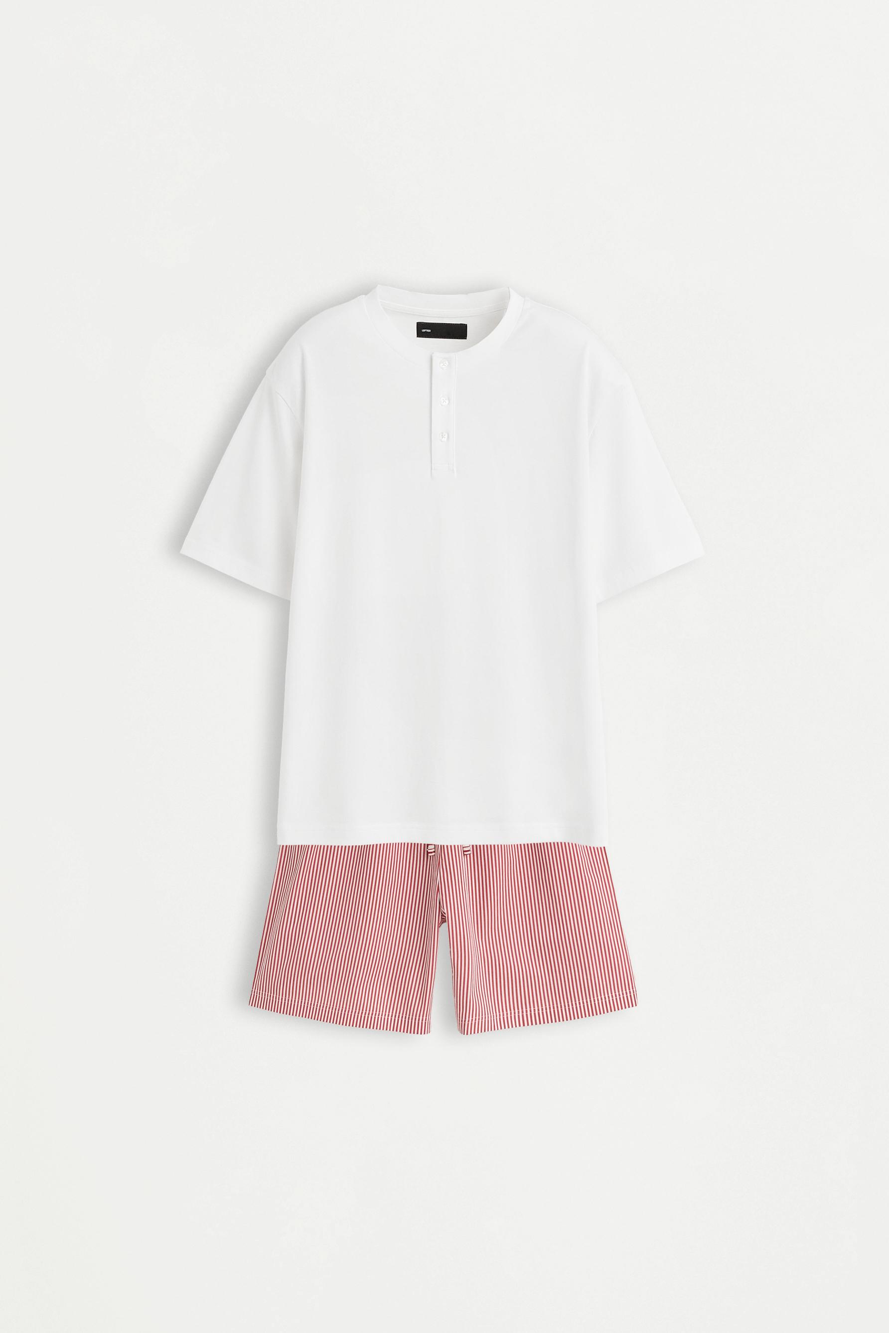 Short henley pyjamas — OFF WHITE