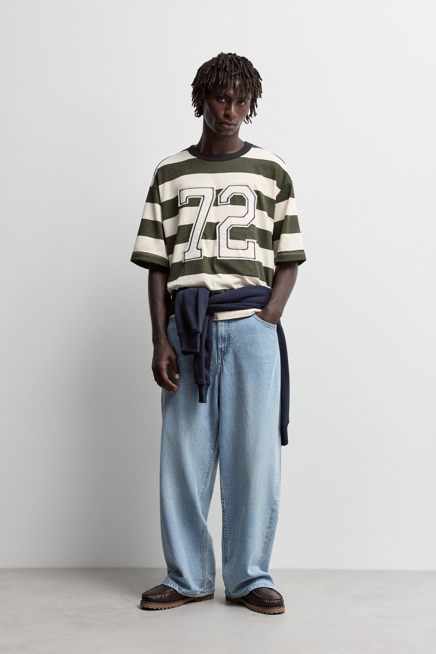 Striped T-shirt with patch — BUTTER