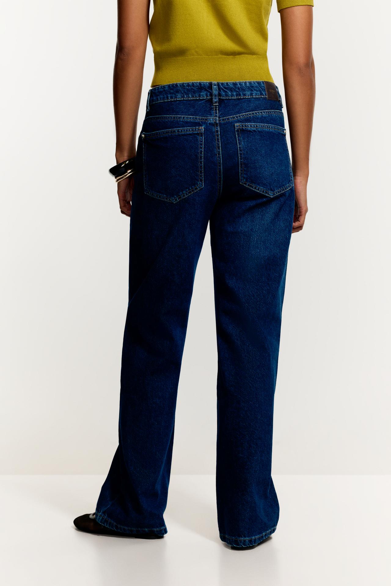 Slim-fit wide-leg jeans — DARK INDIGO