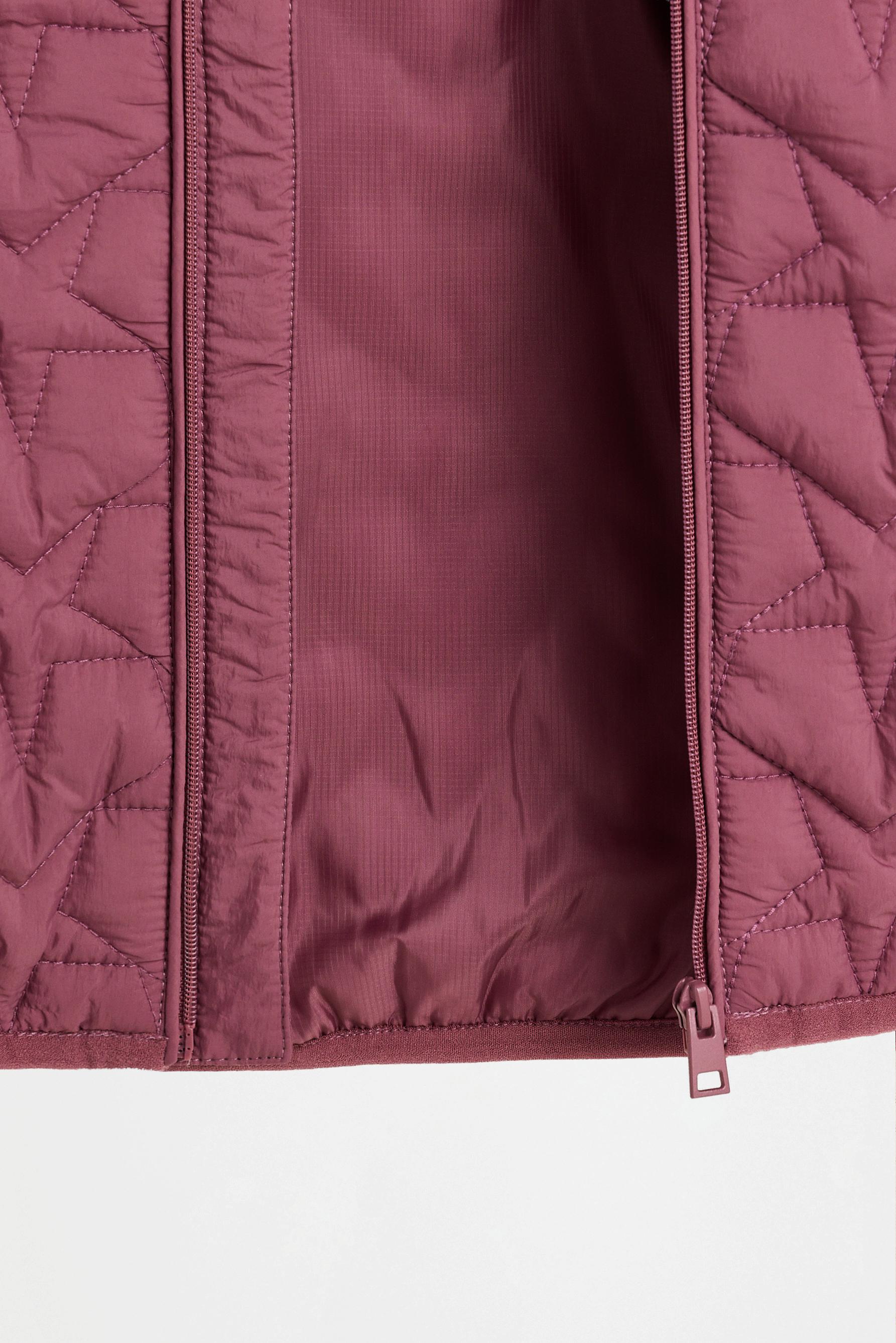 Lightweight quilted hooded star jacket — RASPBERRY