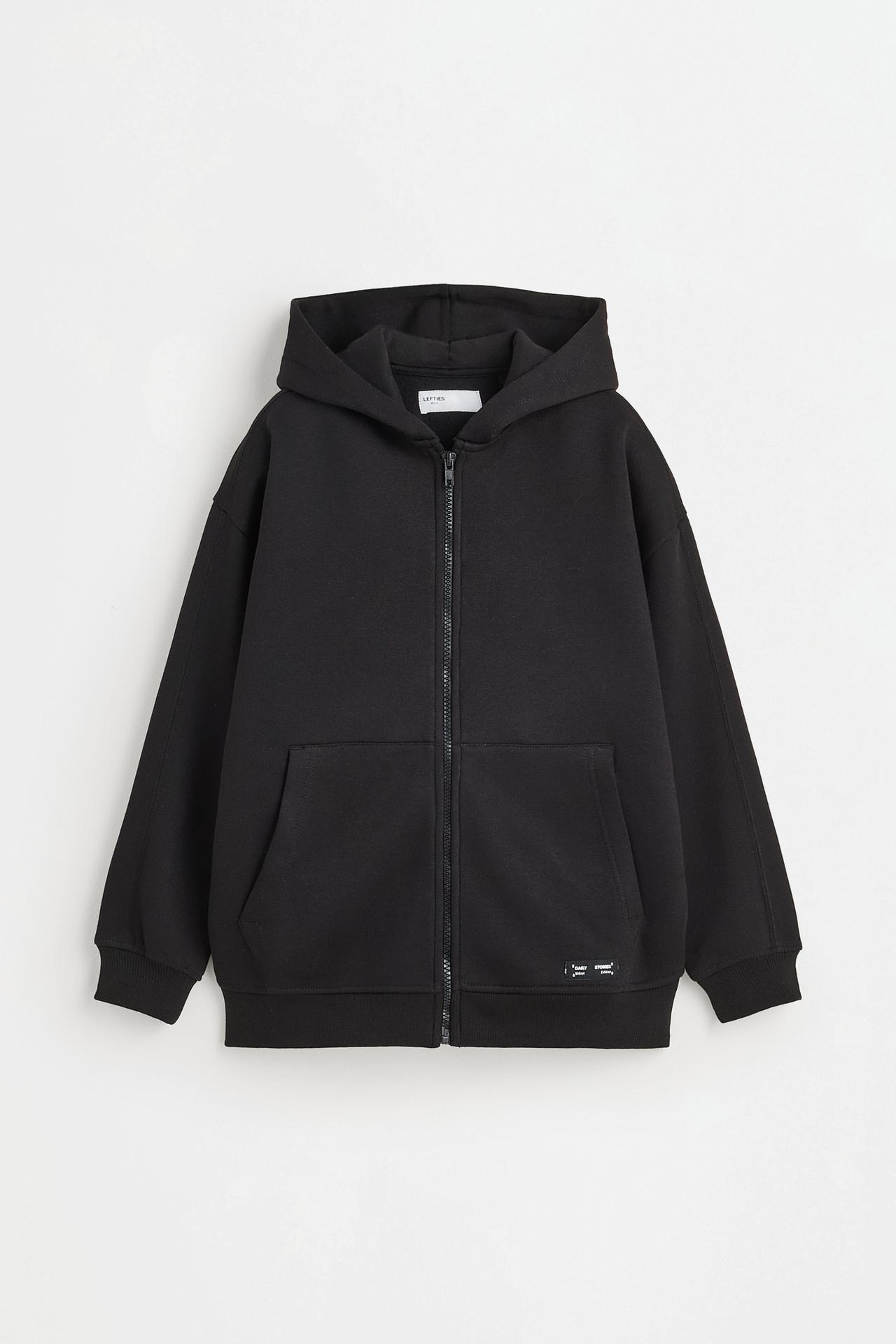 Zip-up sweatshirt — BLACK