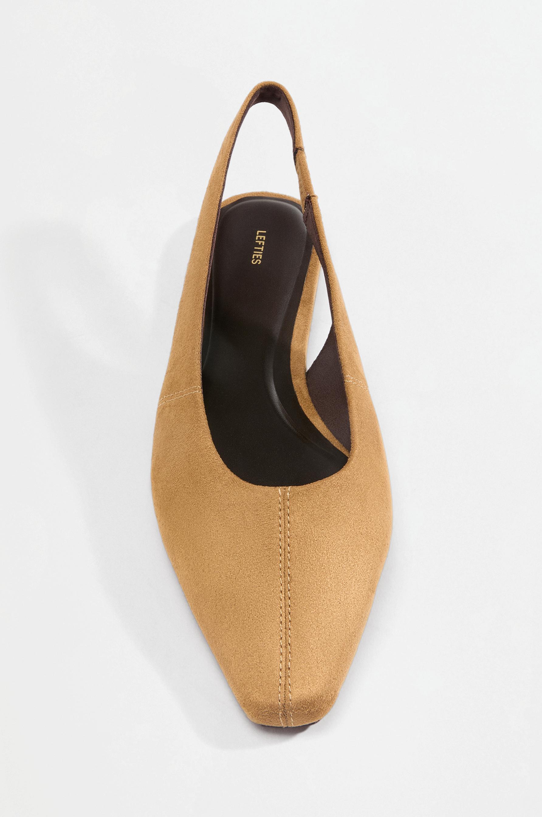 Slingback ballet flats — BROWN