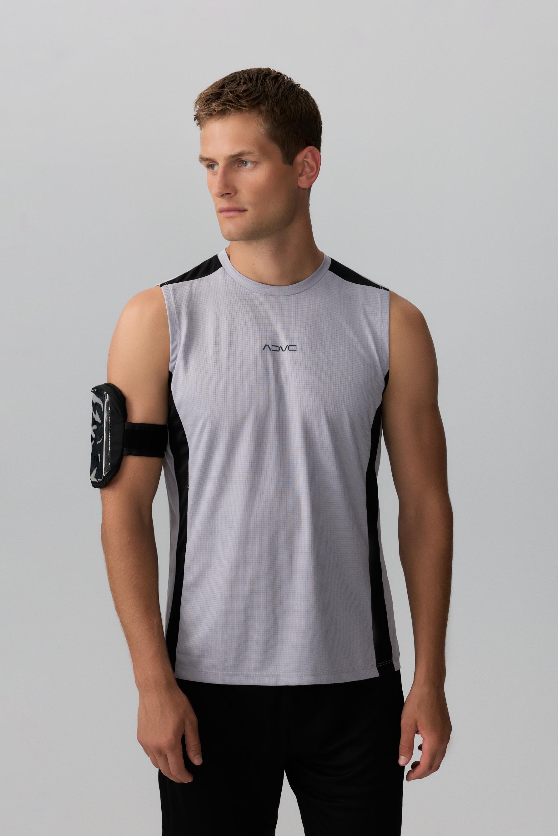 Camiseta deportiva sin mangas color block