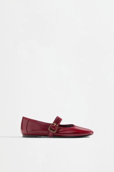 Buckle ballet flats — RED 1