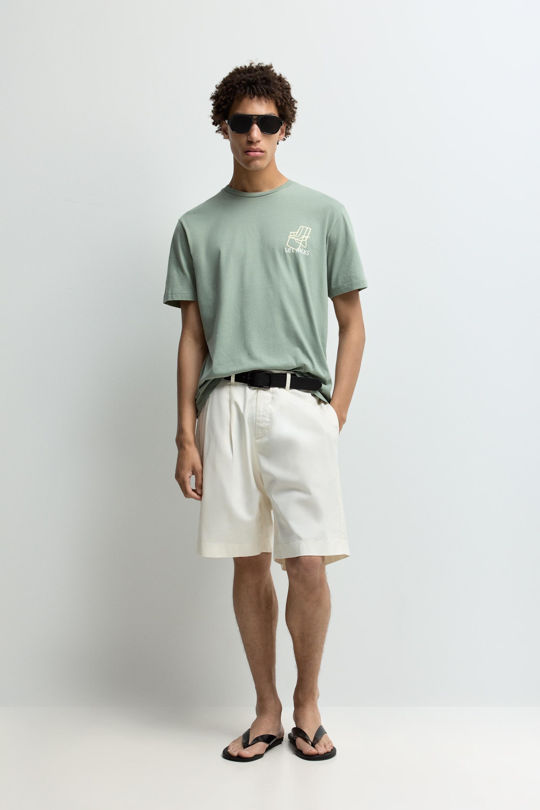 Printed T-shirt — BILLIARD GREEN
