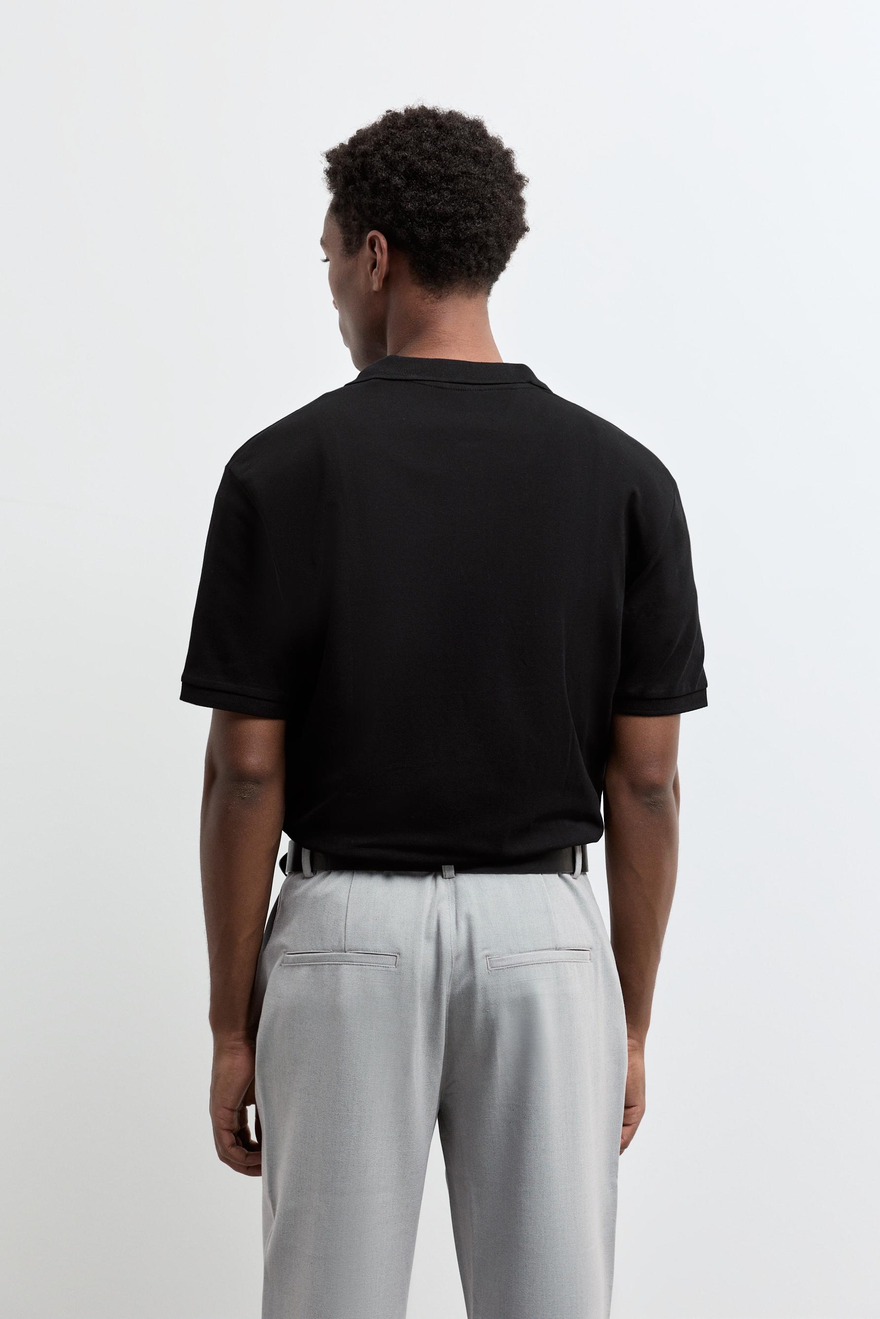 Basic polo shirt — BLACK