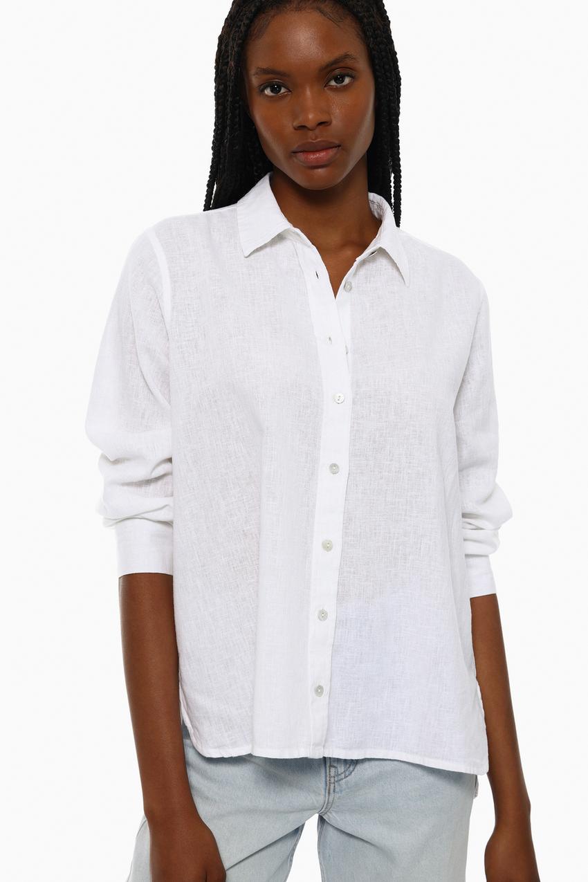 Blusas Lefties Lefties Mujer Verano 2021 Camisa Lino Algod N Ver