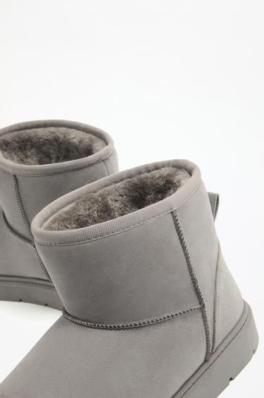 Flat fur ankle boots — GREY 4