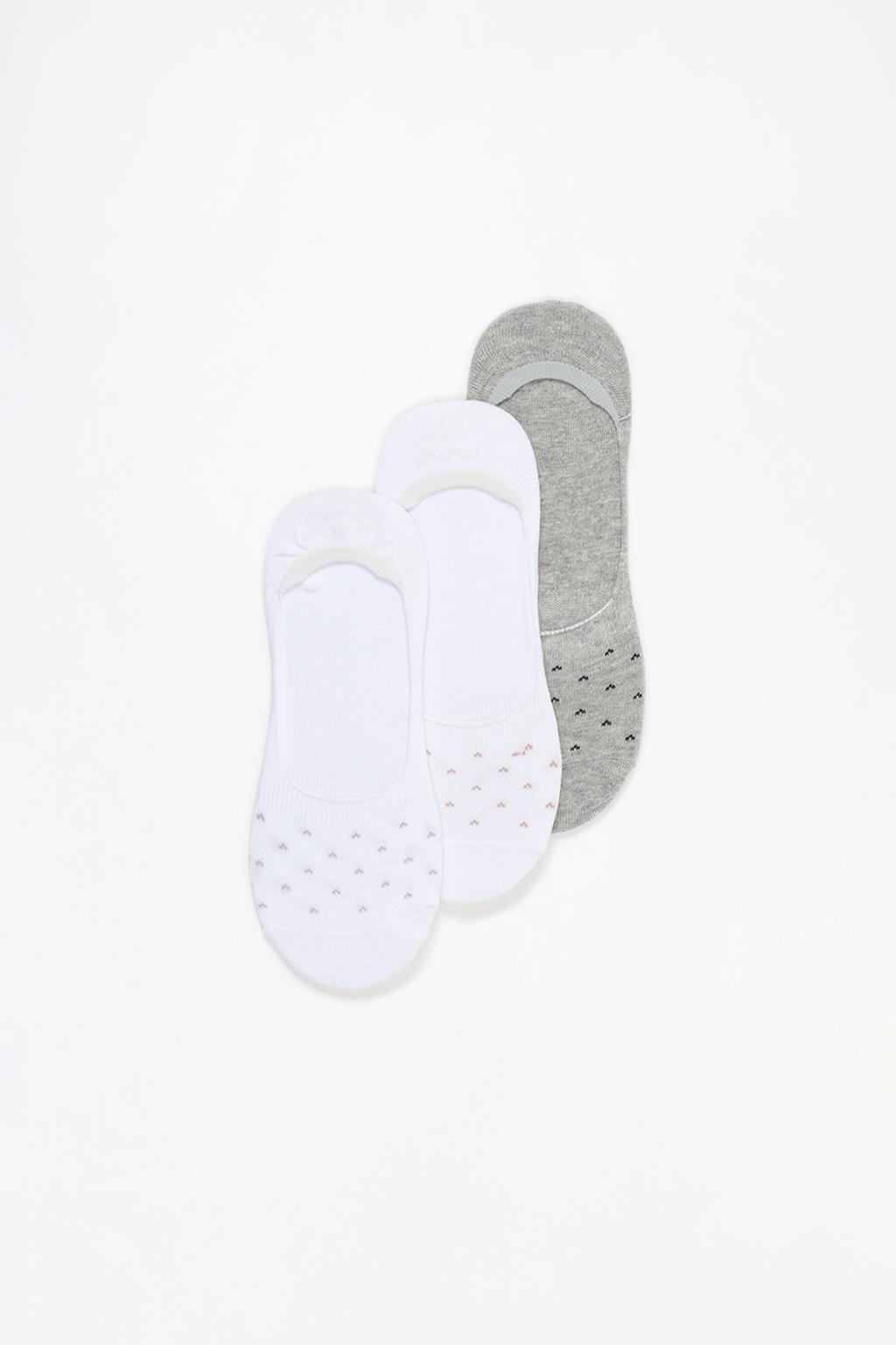 3-pack of polka dot no-show socks