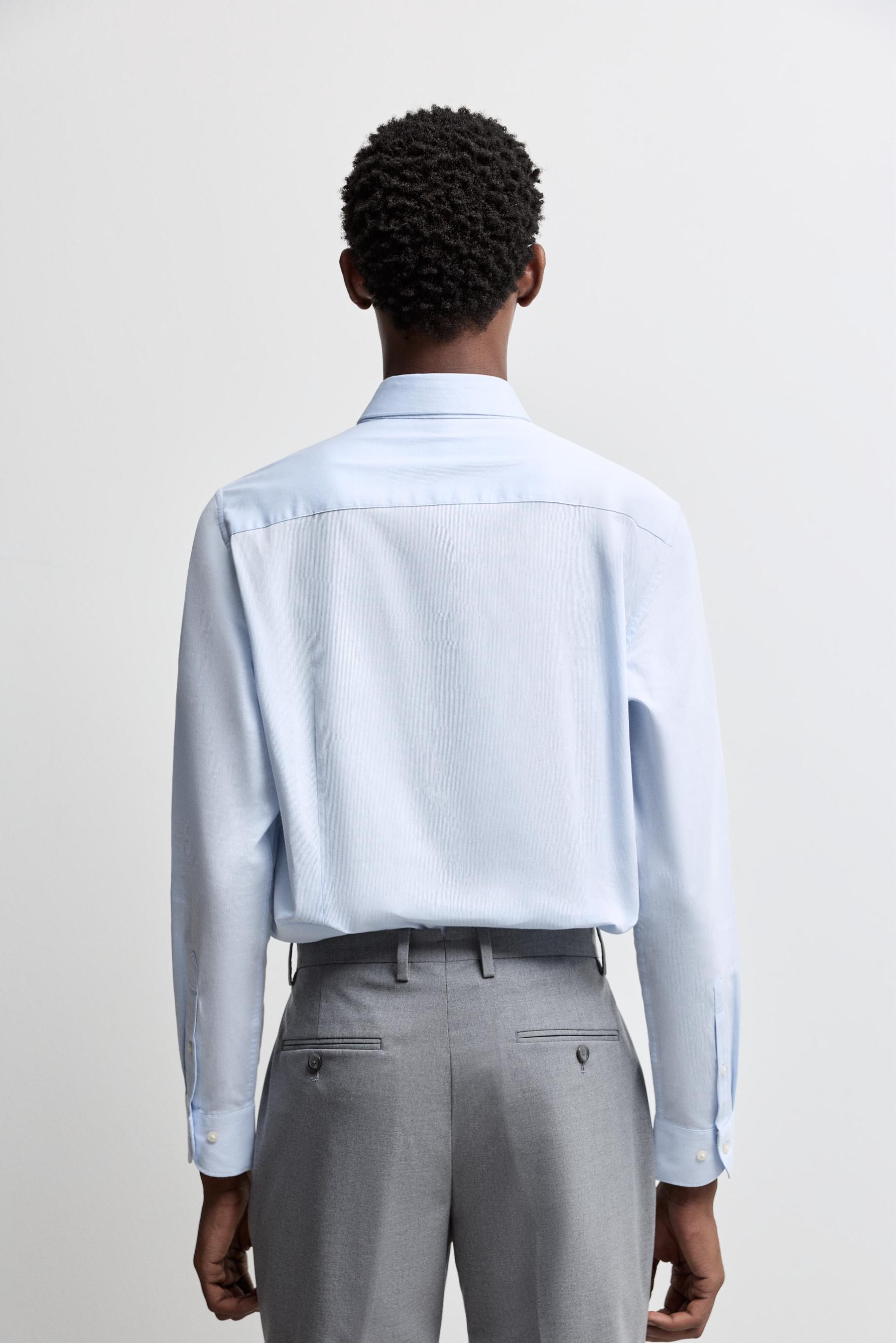 Tailored fit striped shirt — PALE BLUE