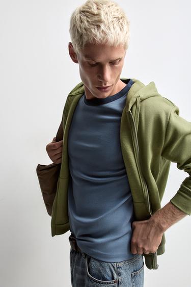 Basic zip-up hoodie — MEDIUM GREEN 5