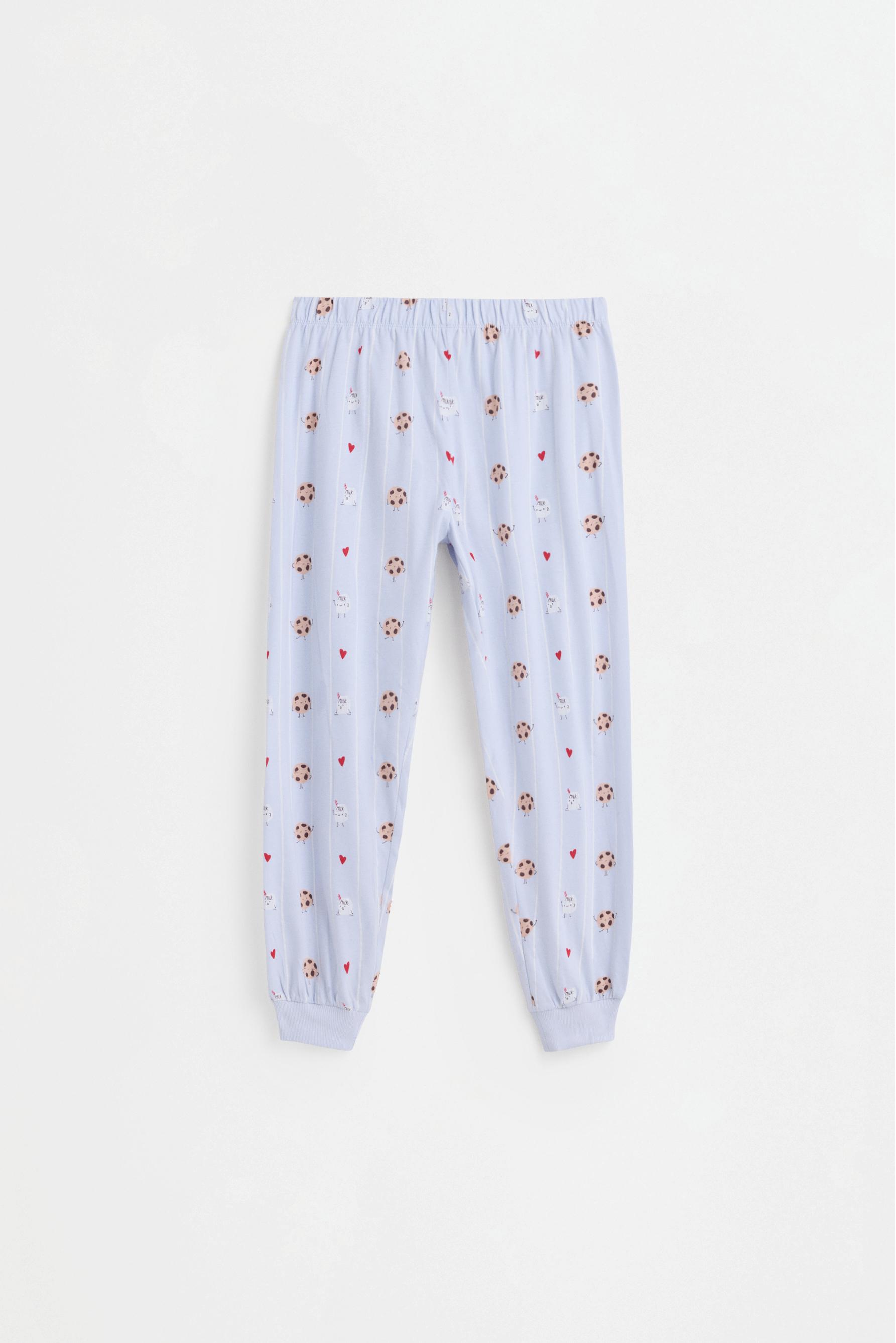 Long printed pyjamas — PALE BLUE