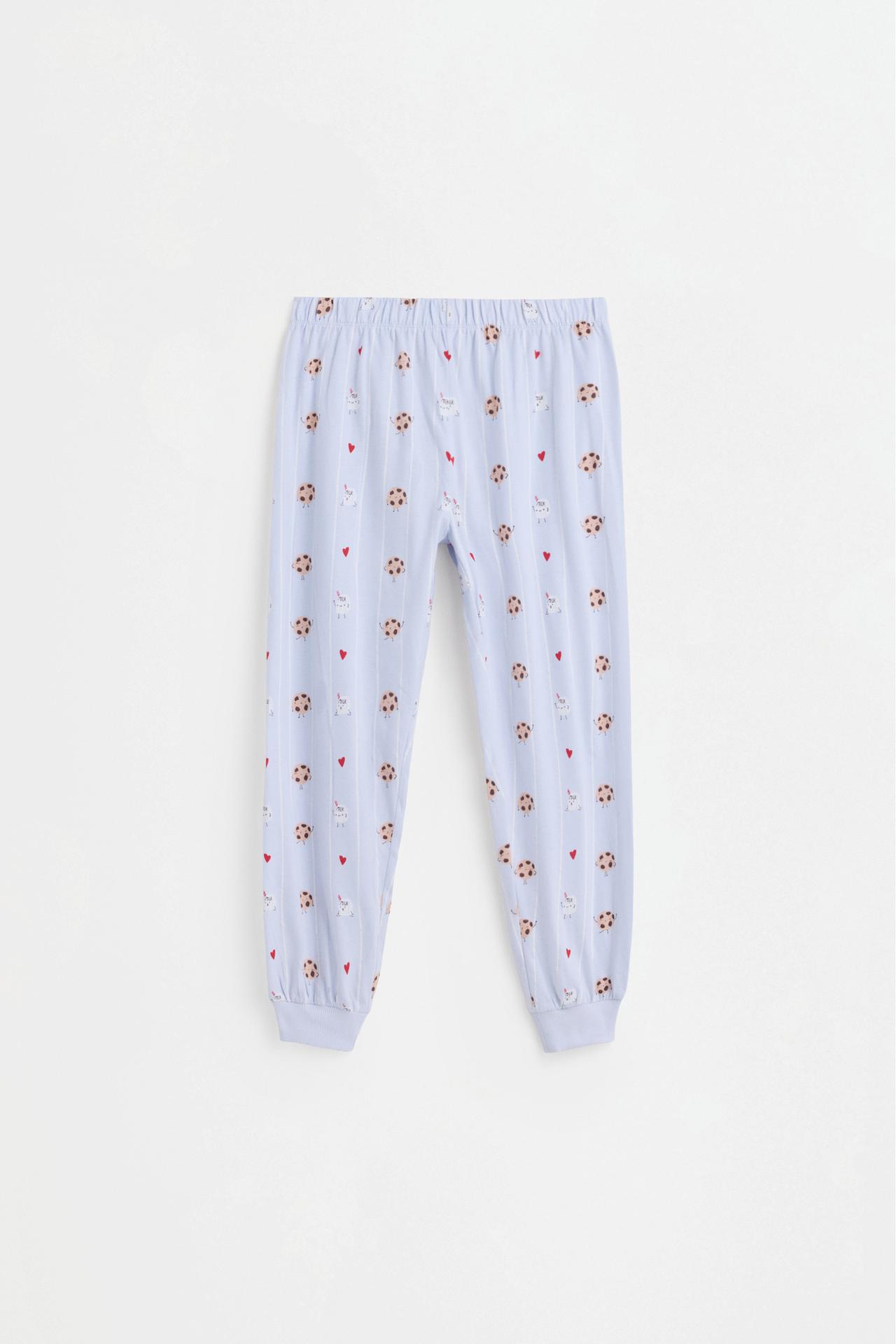 Long printed pyjamas — PALE BLUE