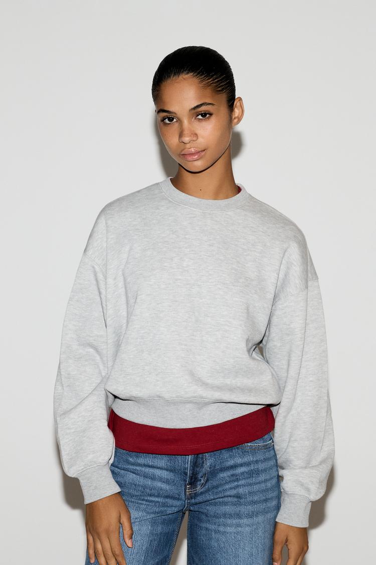 Basic tracksuit sweatshirt — GREY MARL