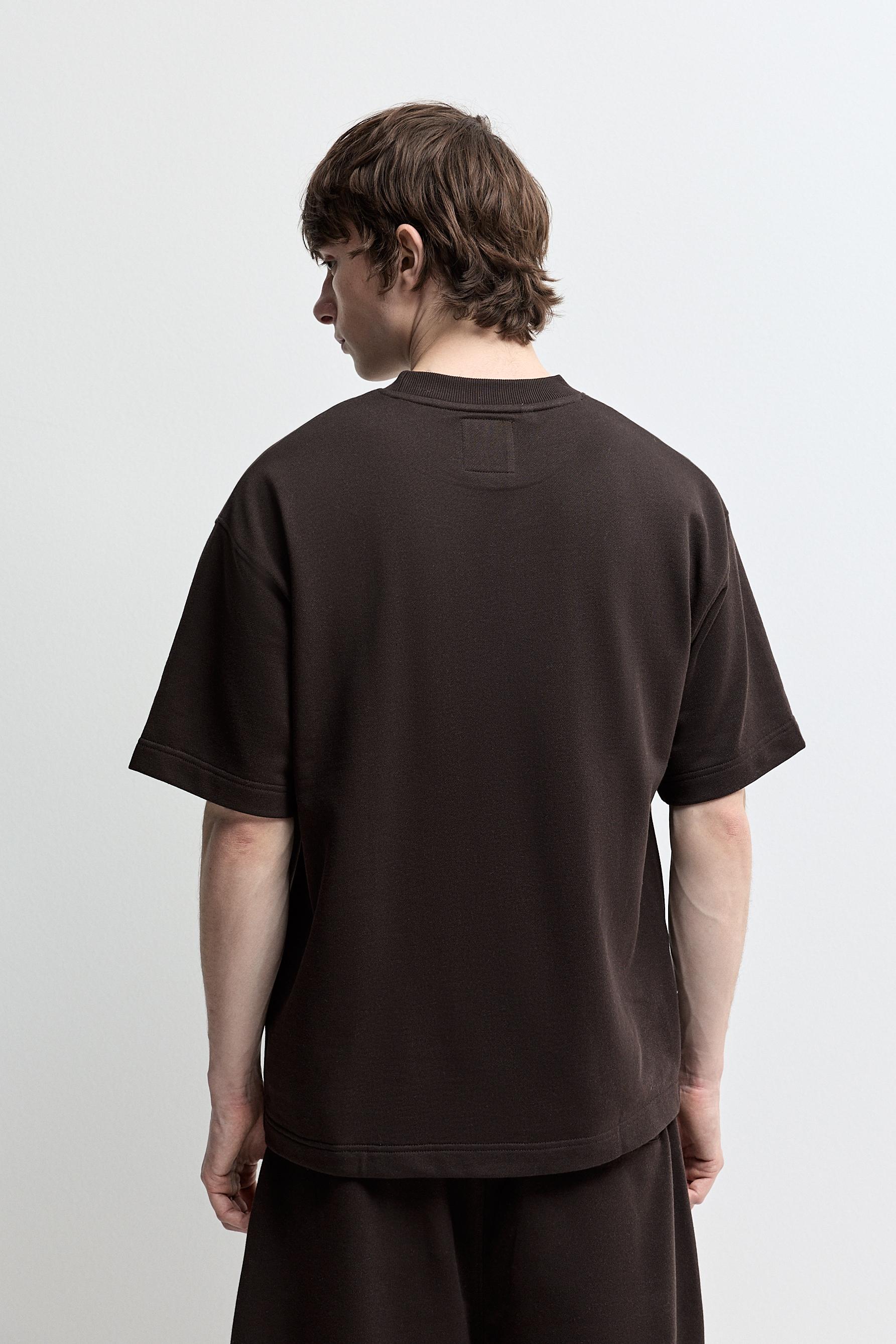 Short sleeve sweatshirt — DARK BROWN