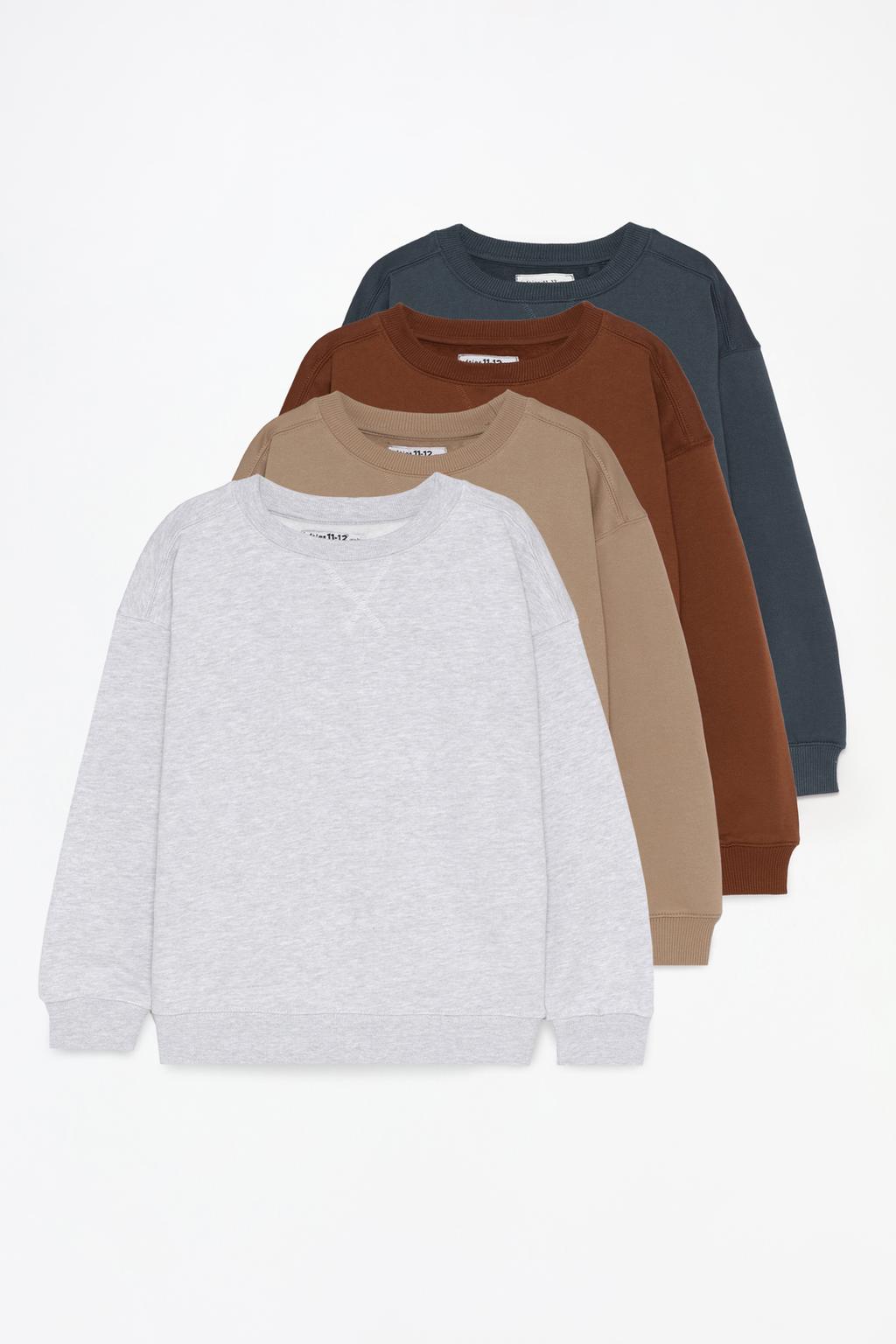 Pack of 4 basic plain sweatshirts