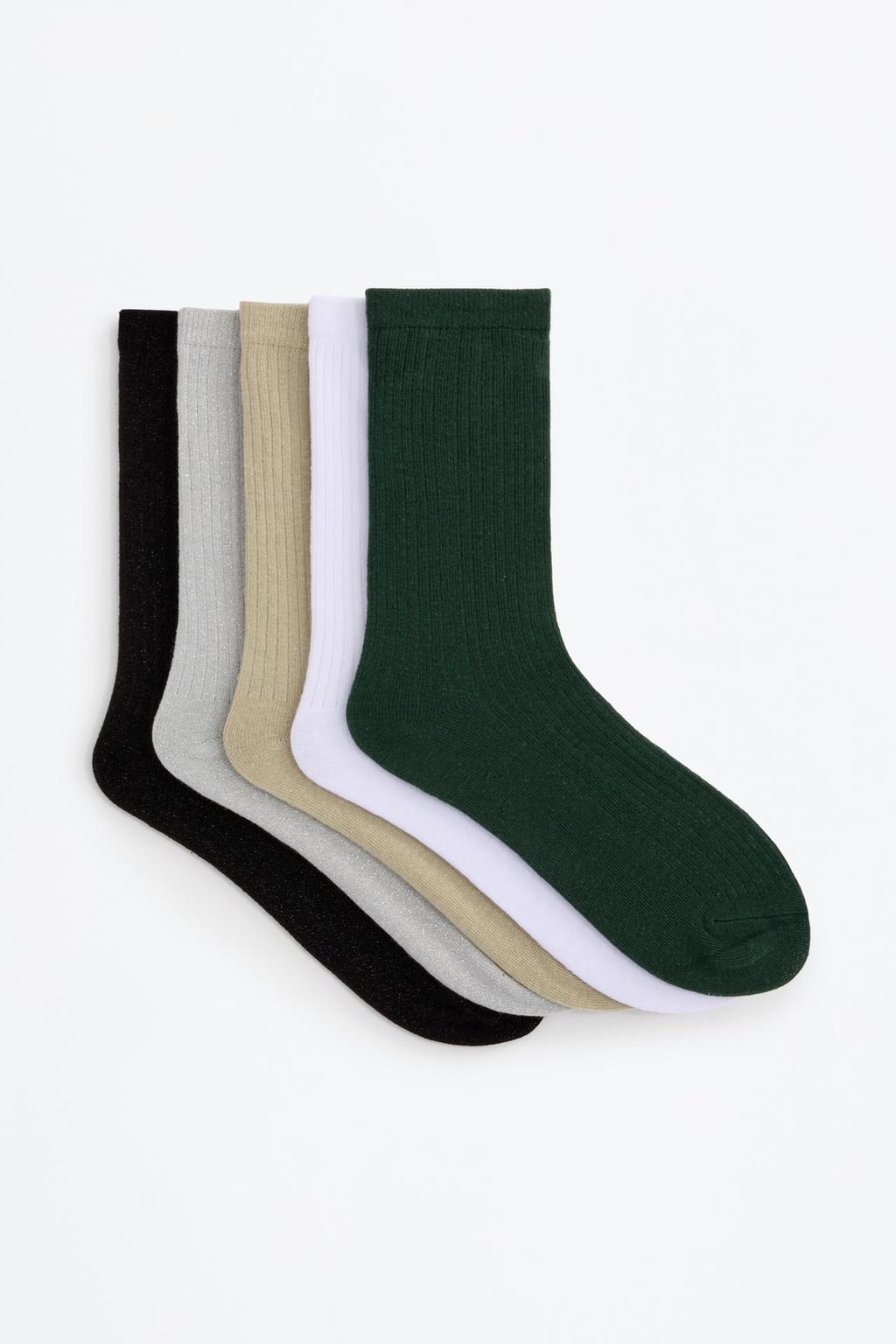 Pack of 5 metallic thread socks