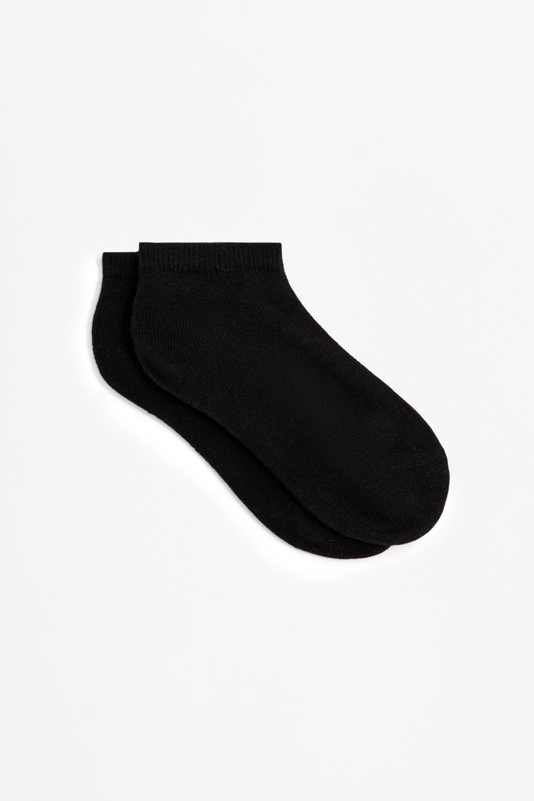 Plain ankle socks (Pack 10) — BLACK