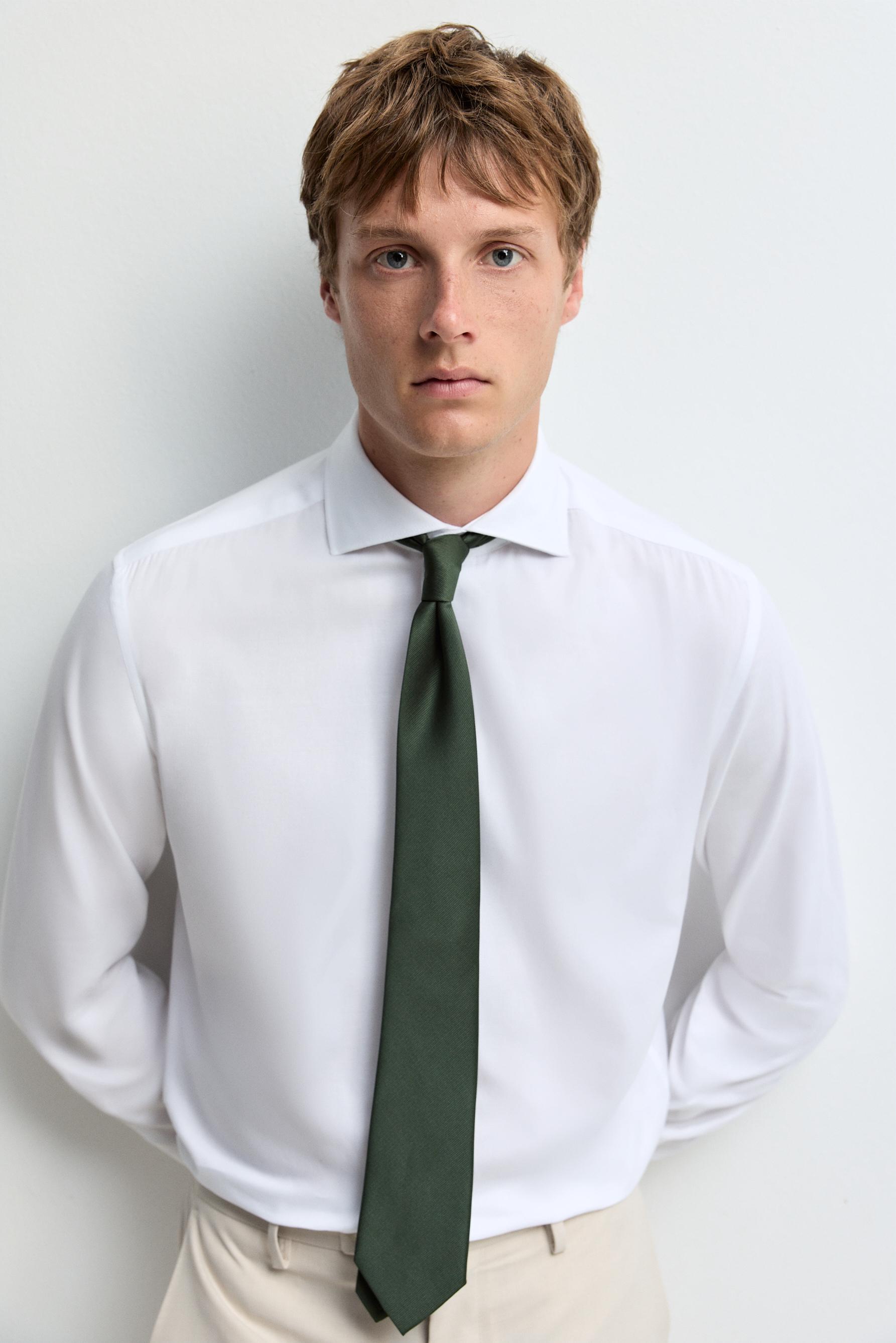 Structured tailored fit shirt — WHITE