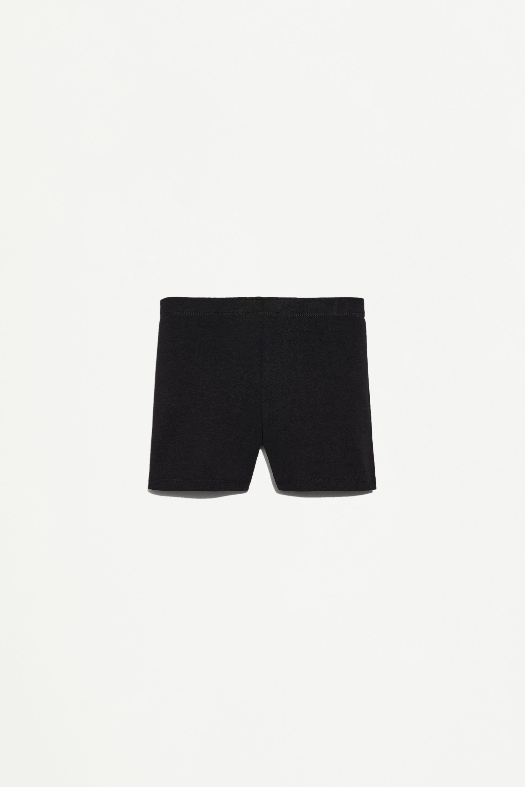 2-pack of plain short leggings — BLACK