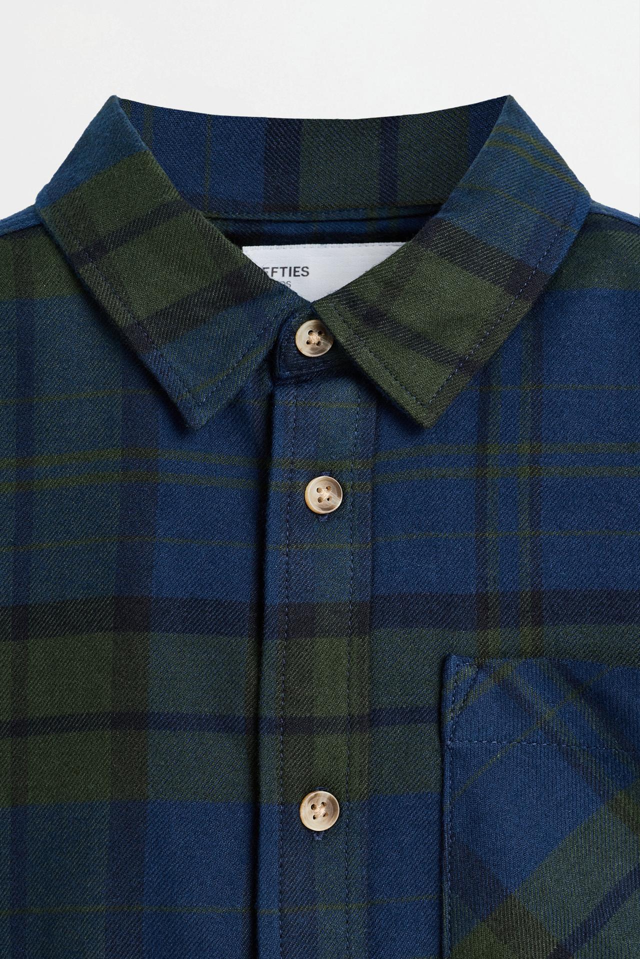Plaid flannel shirt — BLUE