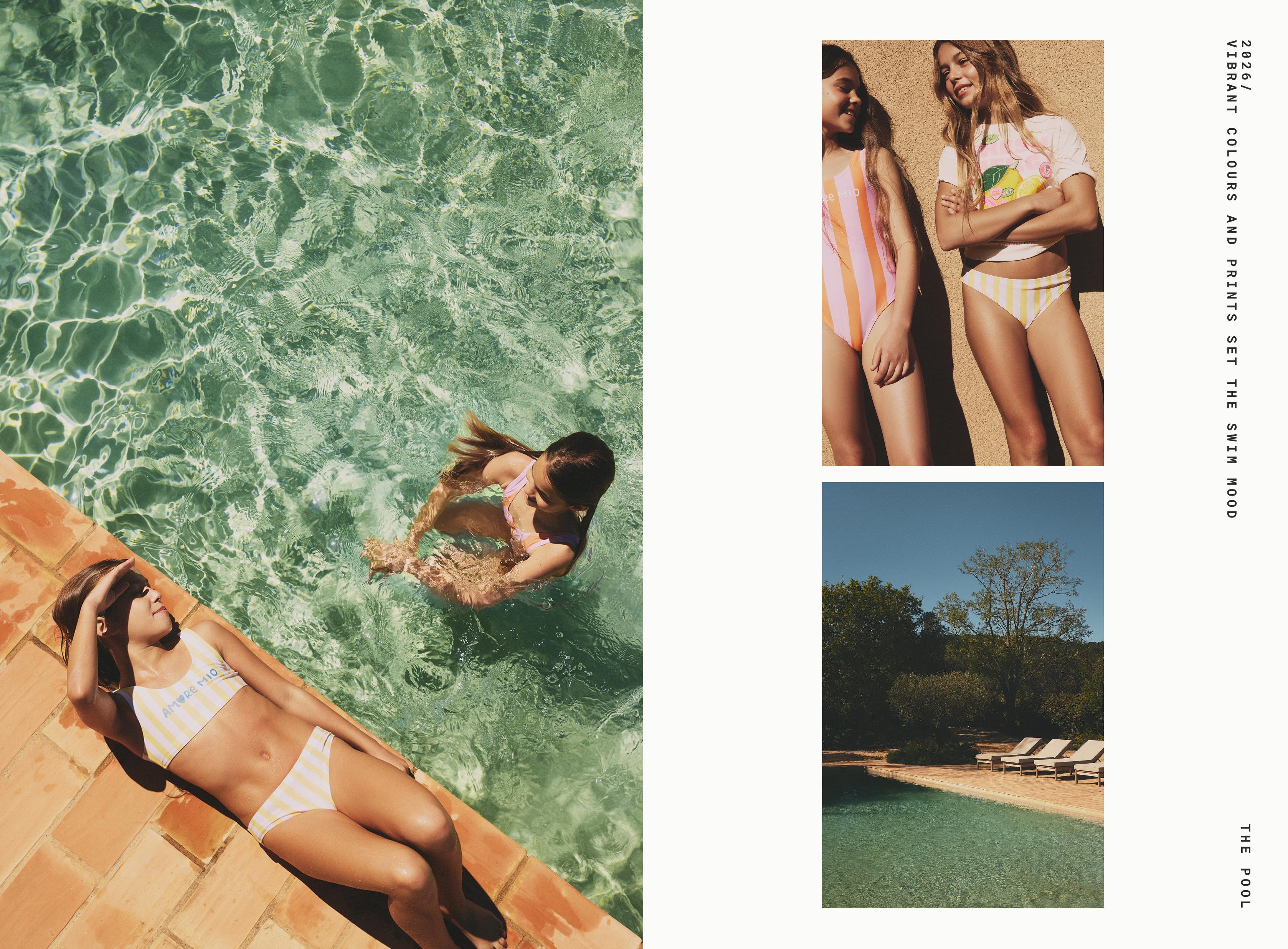 Striped print bikini — YELLOW