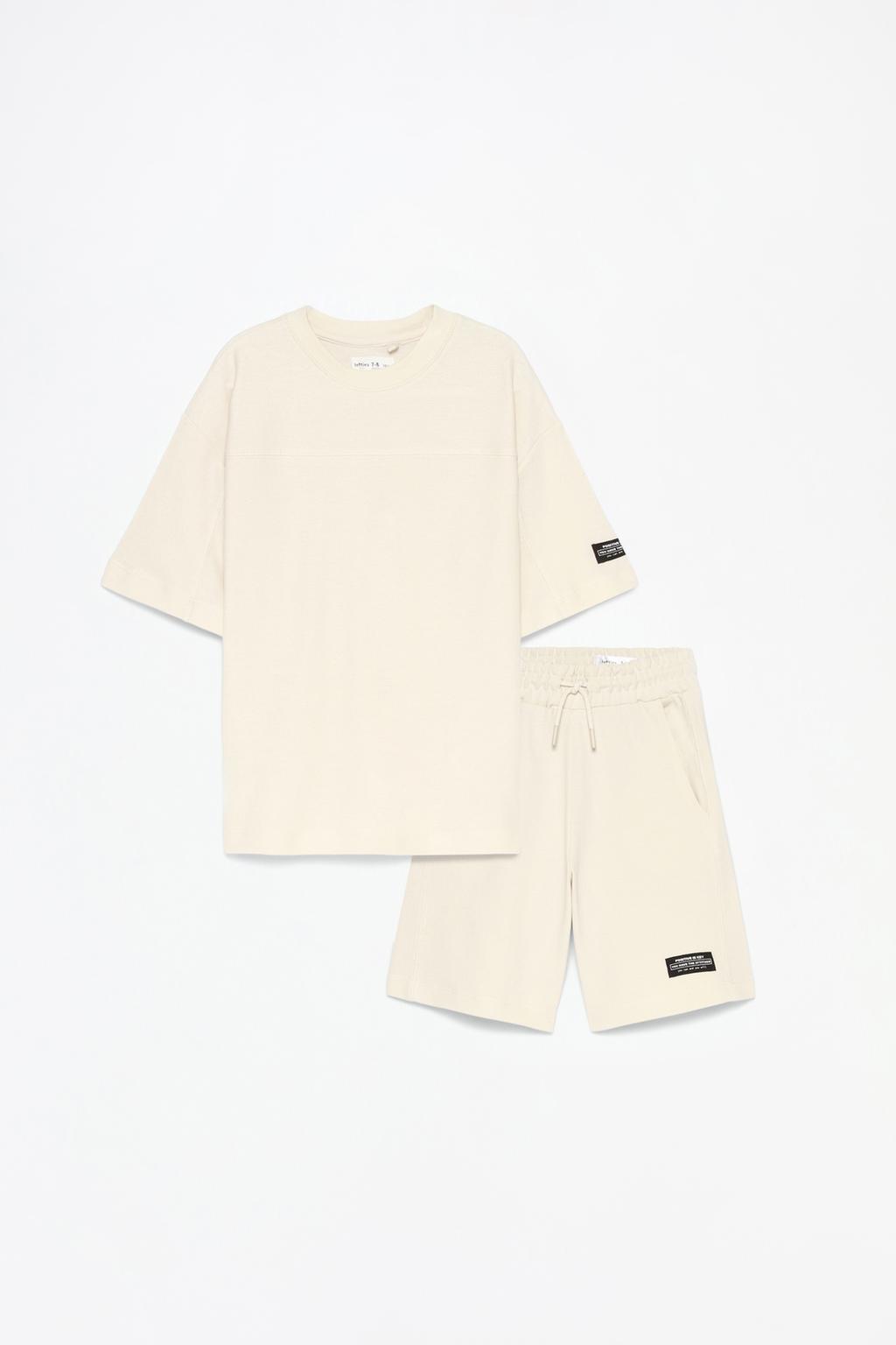 Piqué T-shirt and Bermuda shorts co-ord