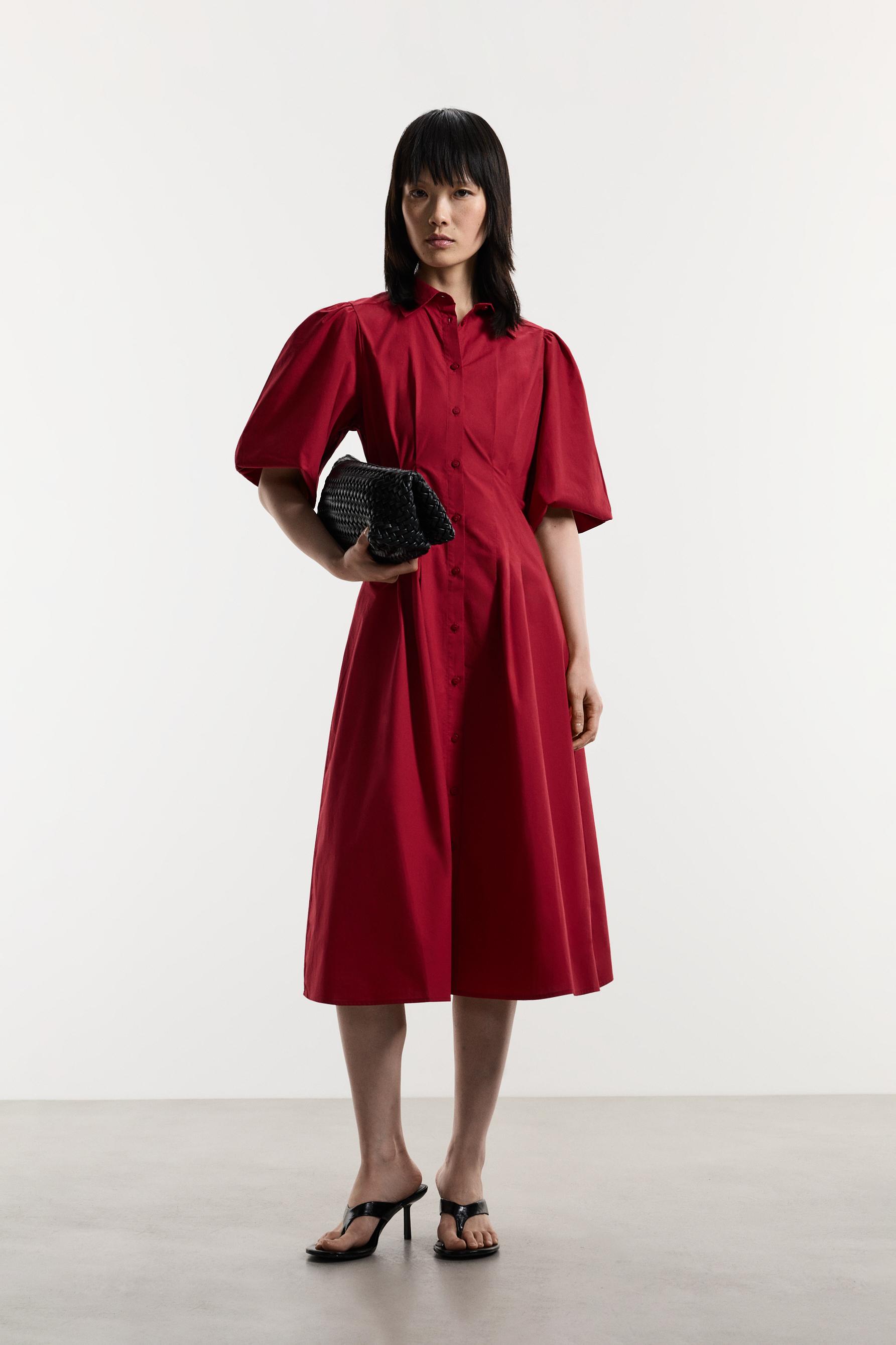 Midi shirt dress — DARK PINK