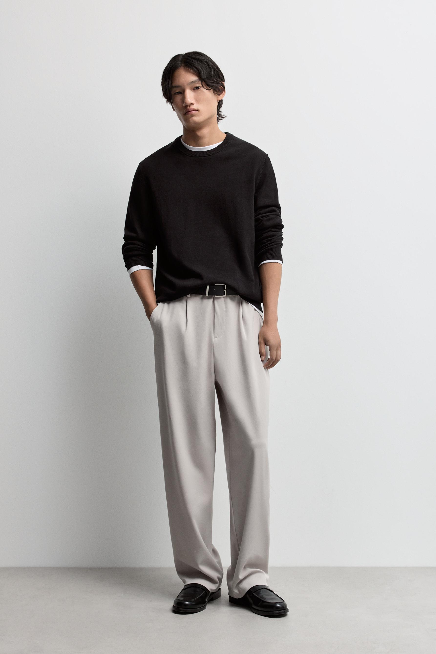 Wide-leg tailored trousers — GREY