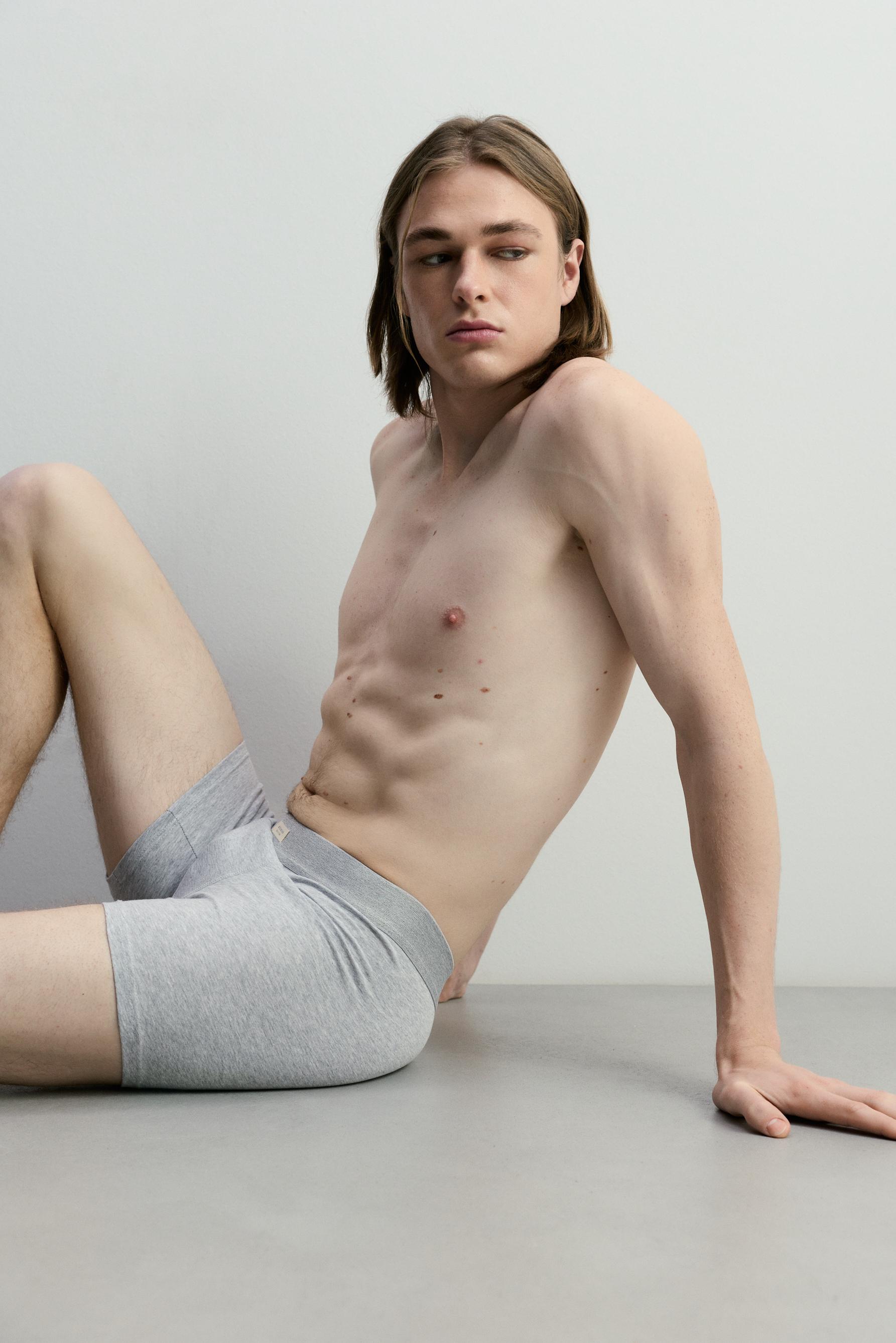 3-pack of long basic boxers — GREY MARL