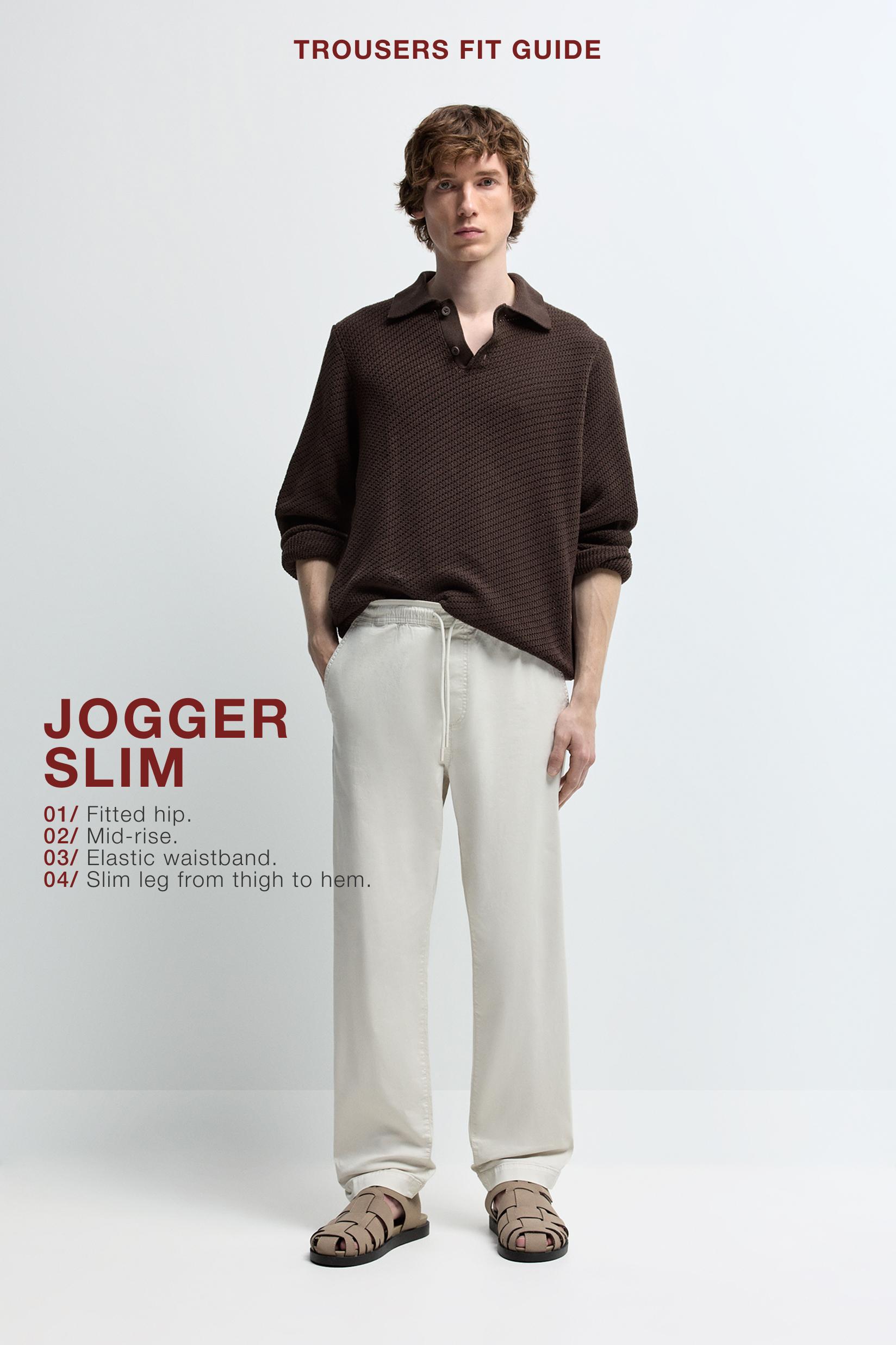 Slim fit jogger trousers — ECRU