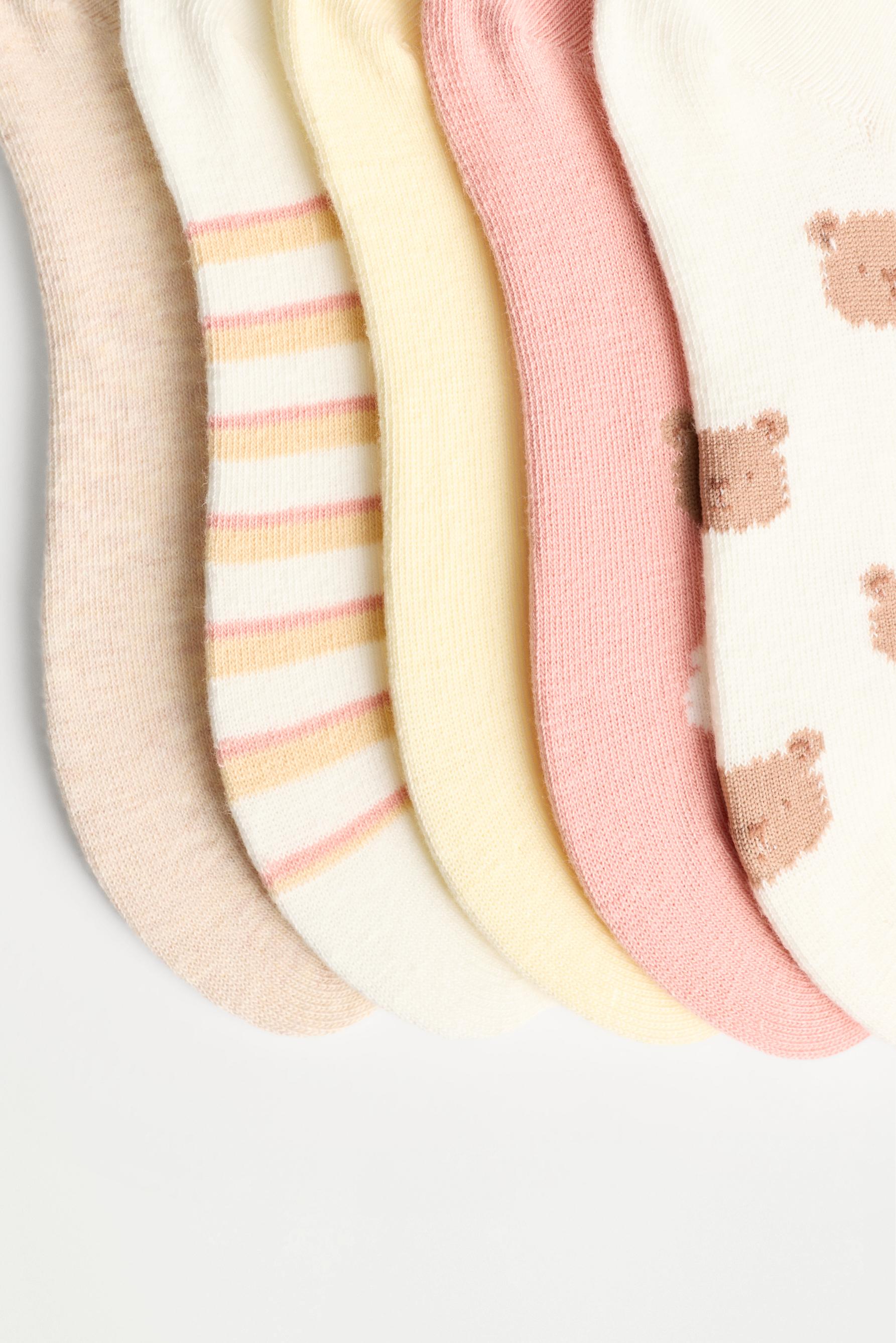 Bear short socks (Pack of 5) — DUSTY PINK