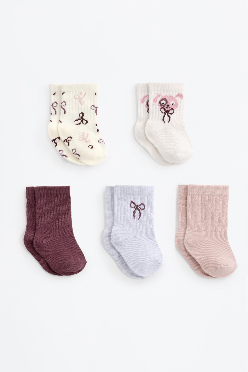 Pack of 5 long puppy socks