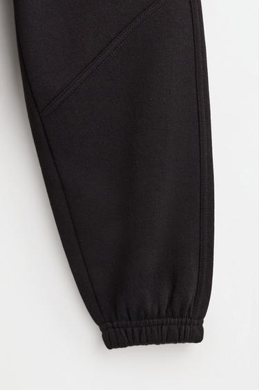 Plush trousers with knee stitching — BLACK 4