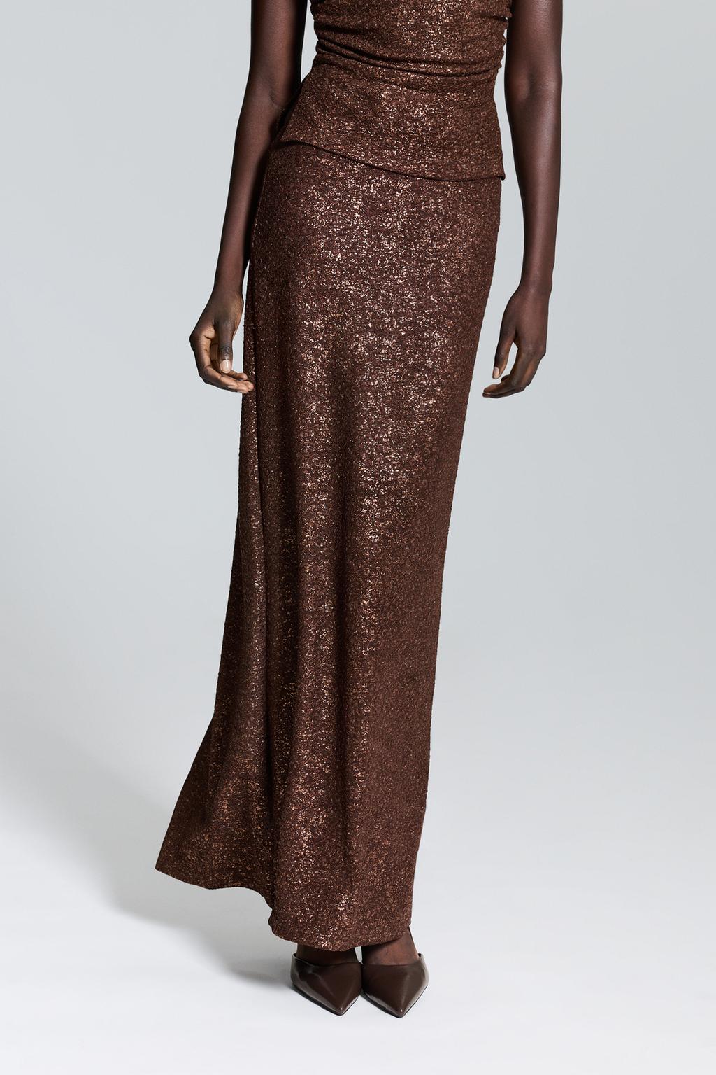 Saia jacquard metalizada