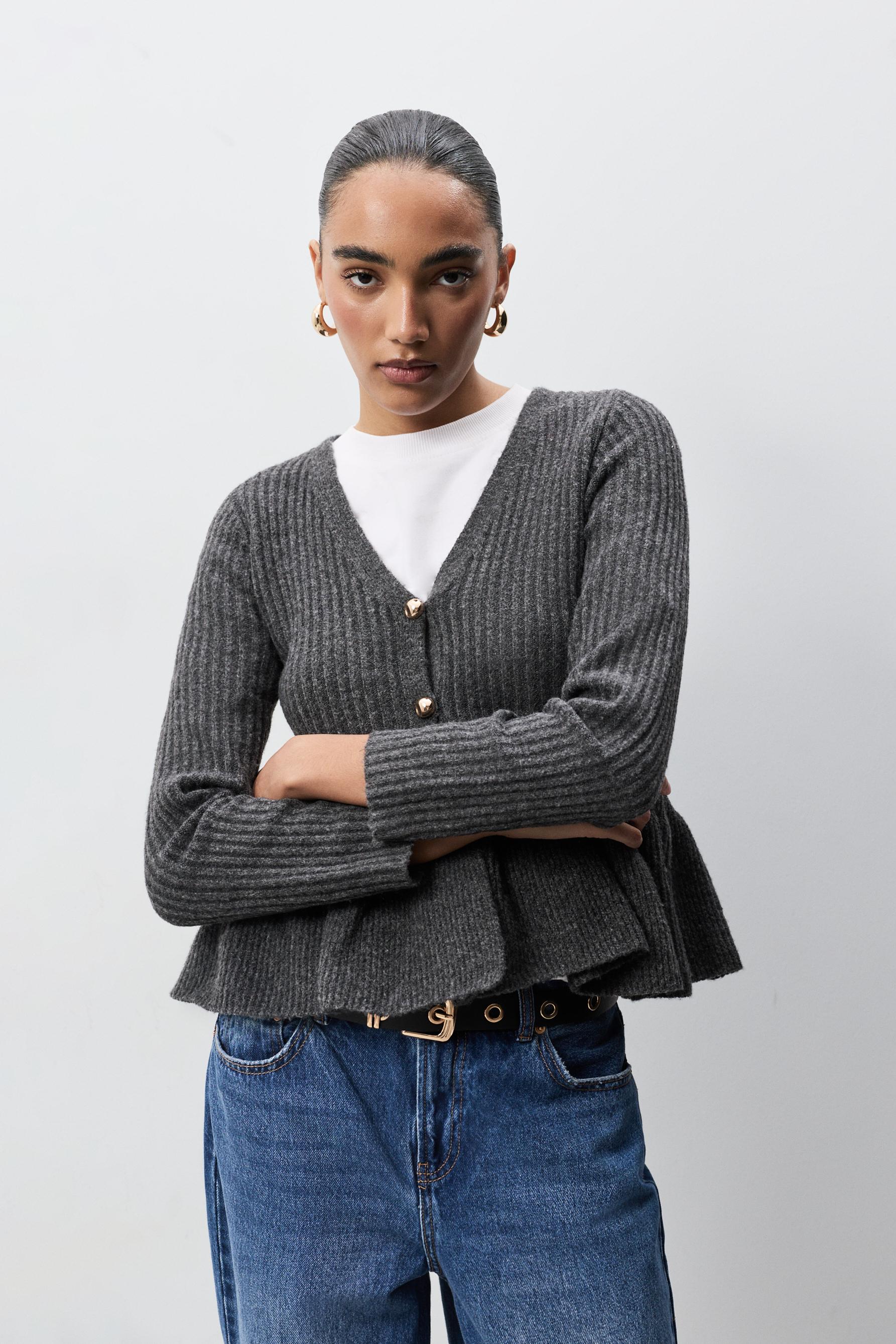 Chaqueta punto espumoso peplum