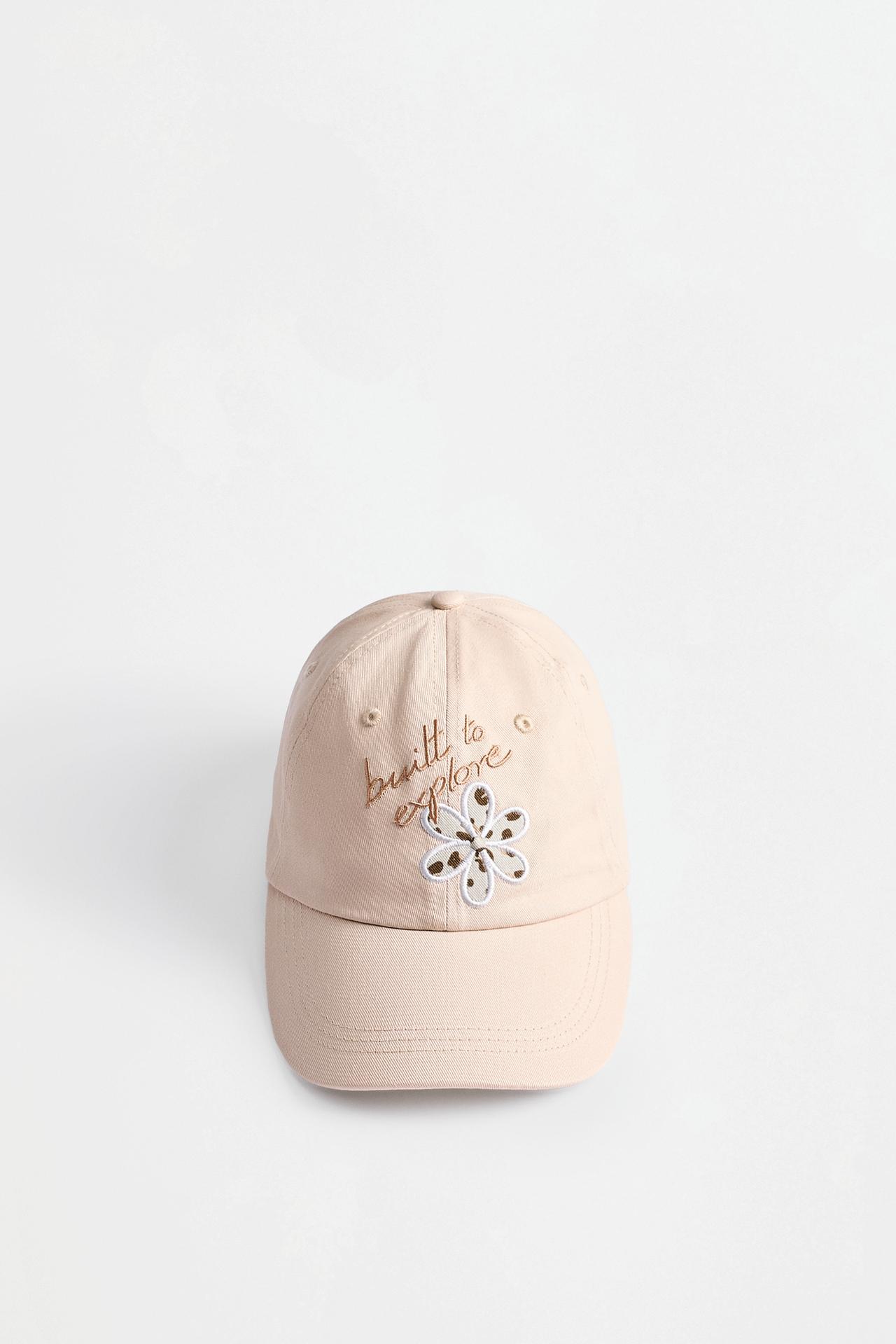 Embroidered cap — PALE ECRU