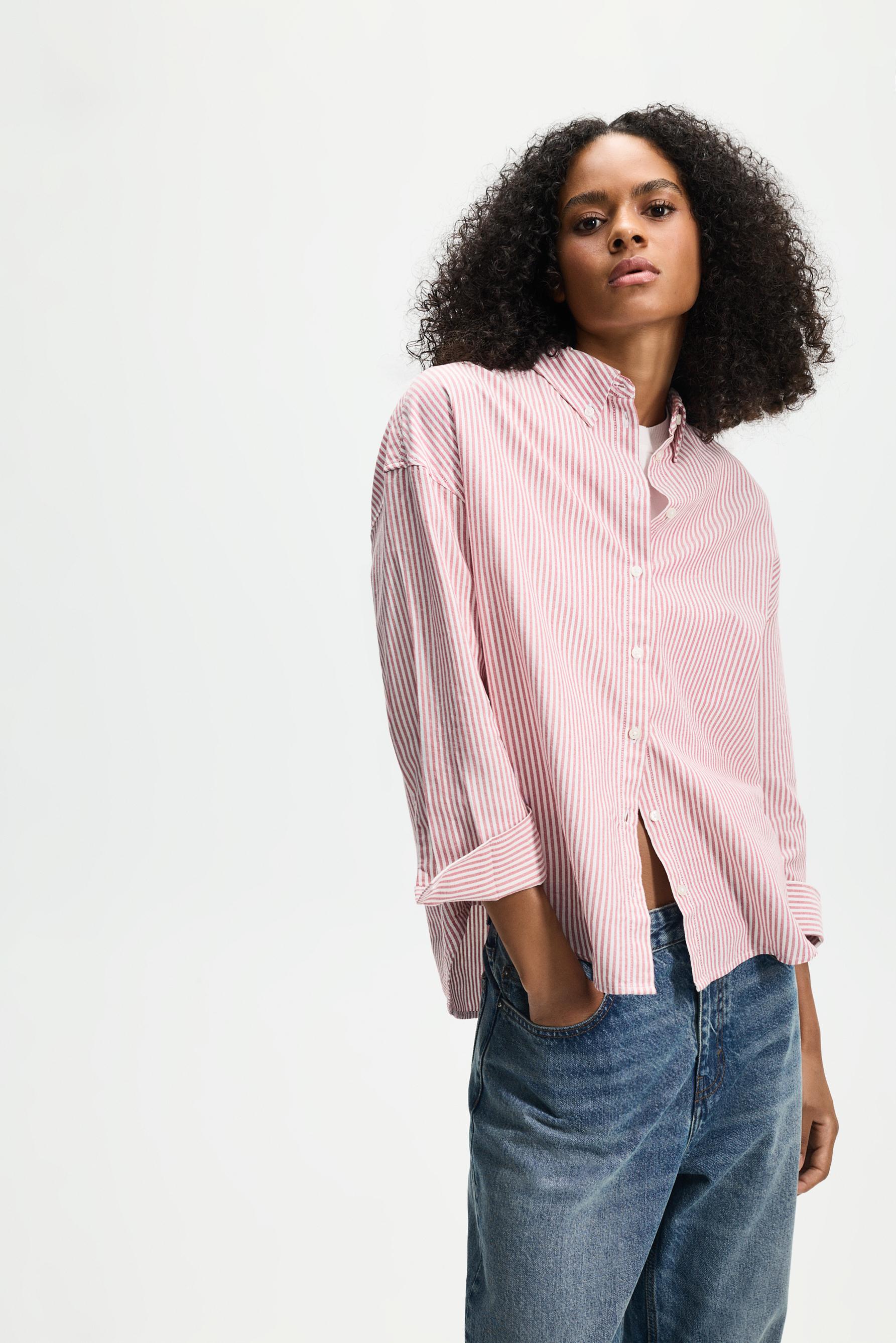 Striped Oxford shirt — RED