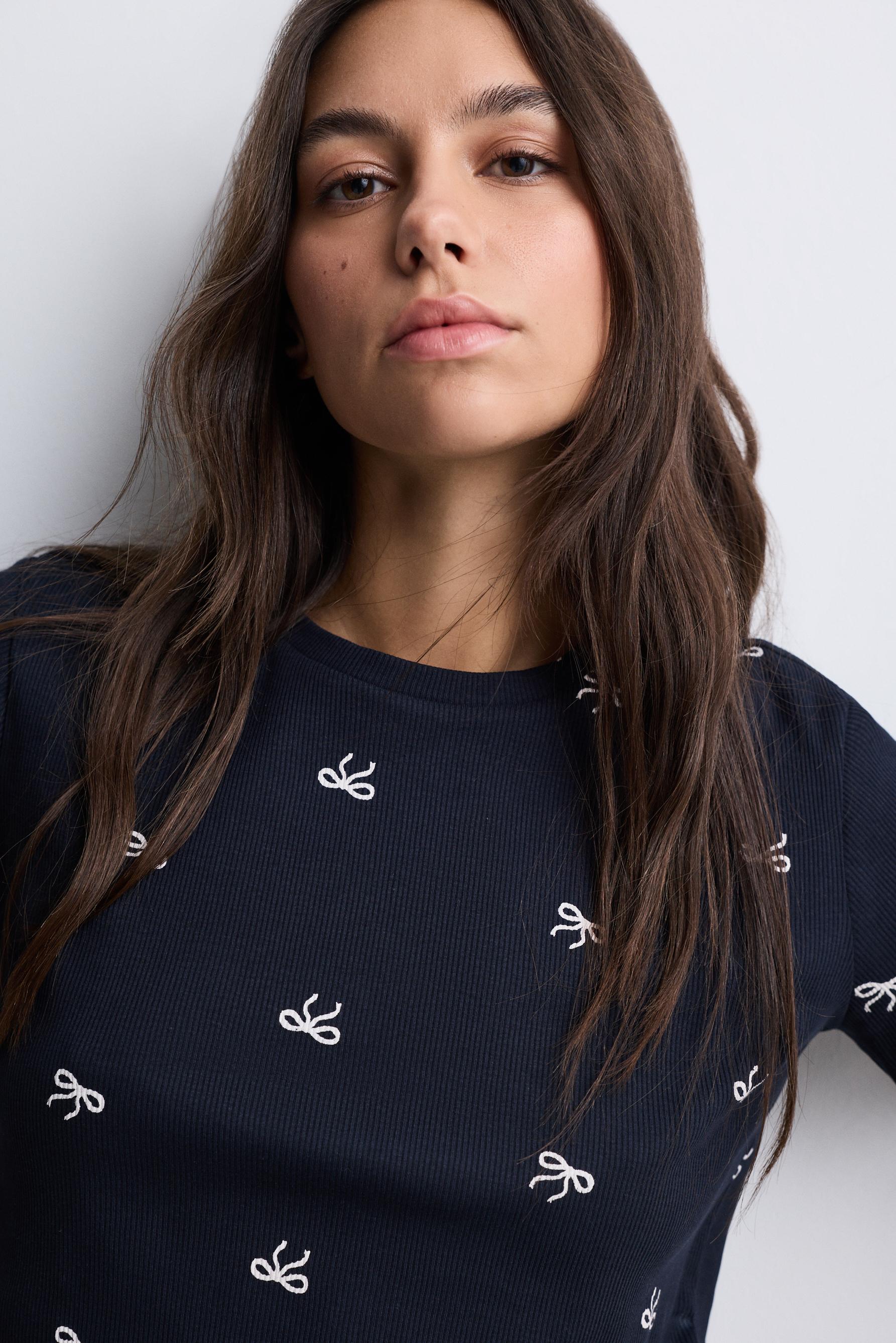 Long printed pyjamas — NAVY