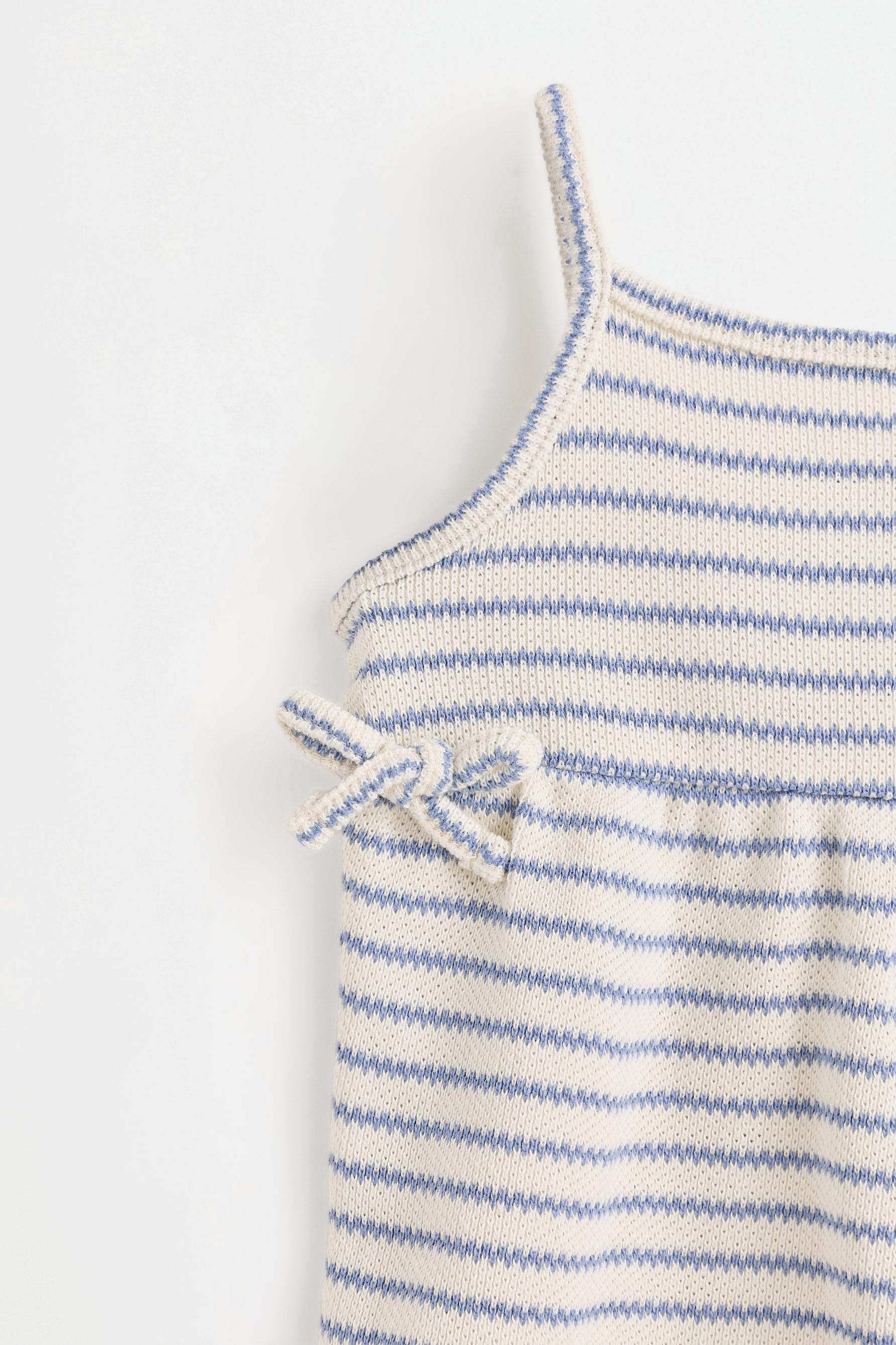 Striped bias cut top and shorts set — BLUE