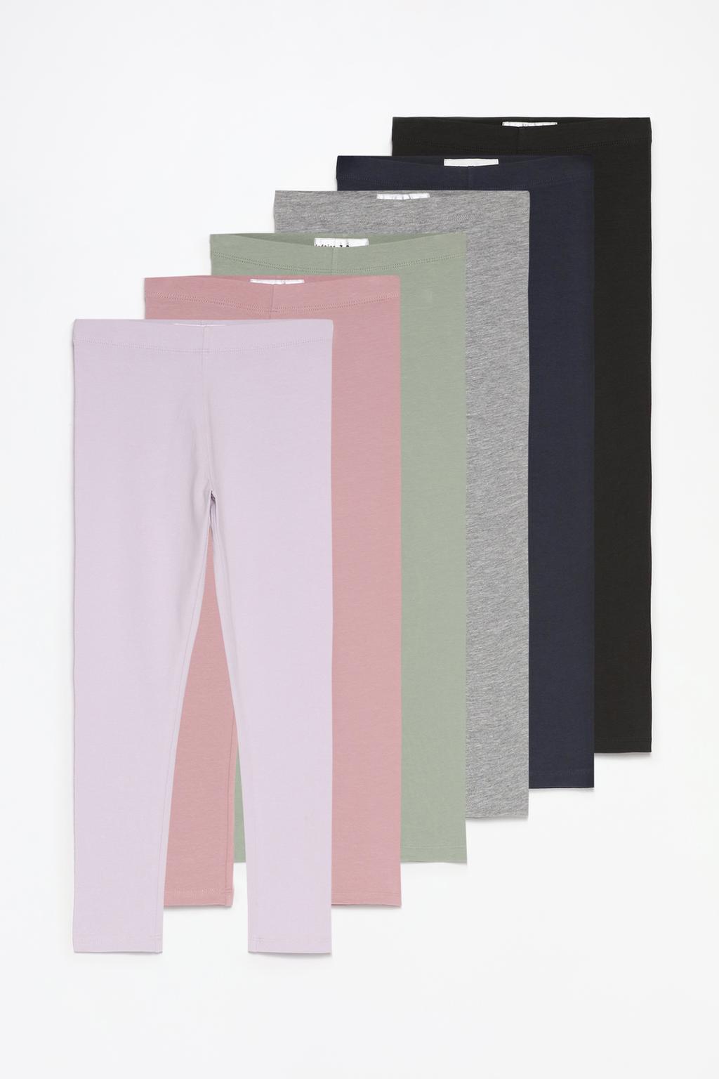 6-pack of long plain leggings