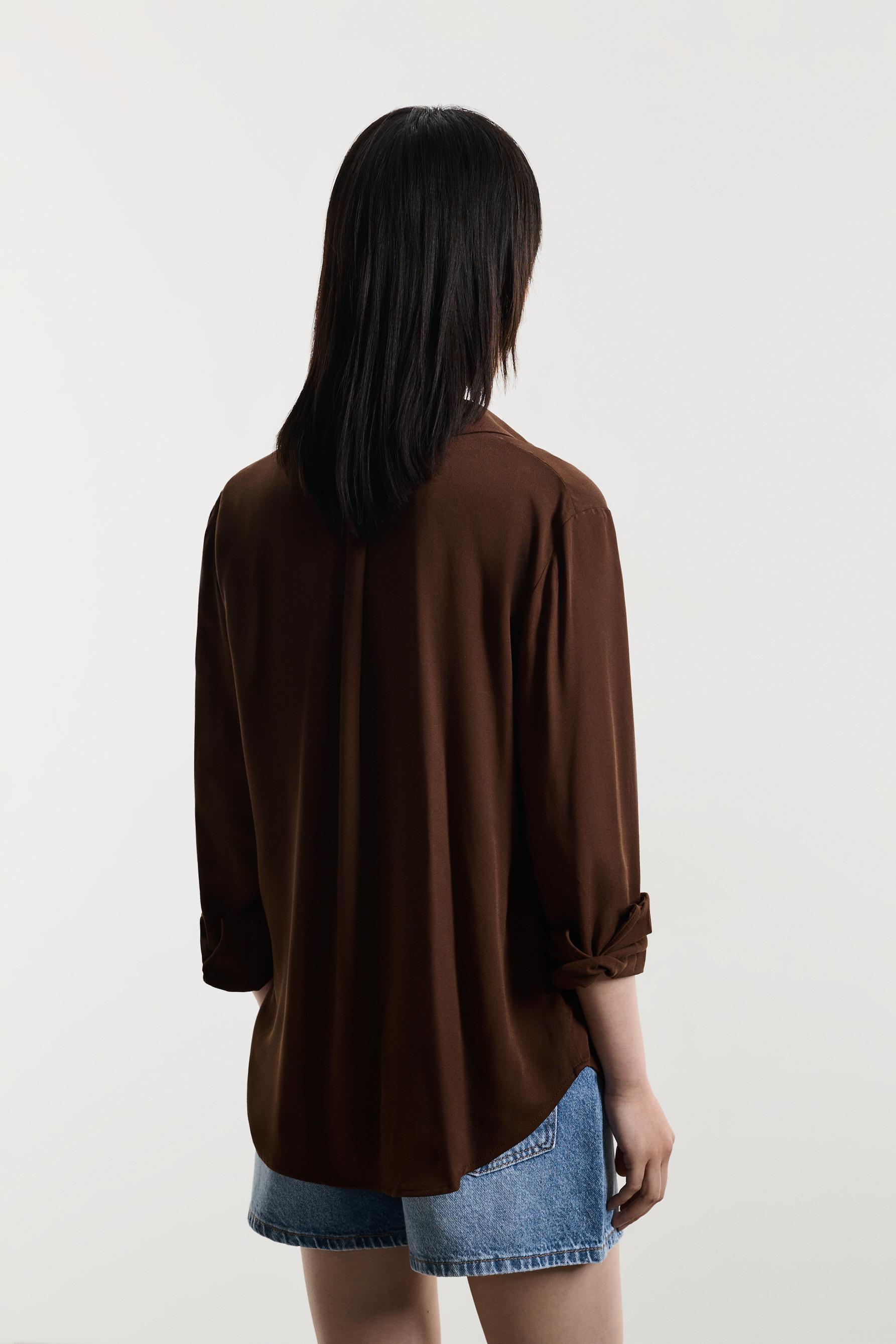 Flowy pocket shirt — PALE BROWN
