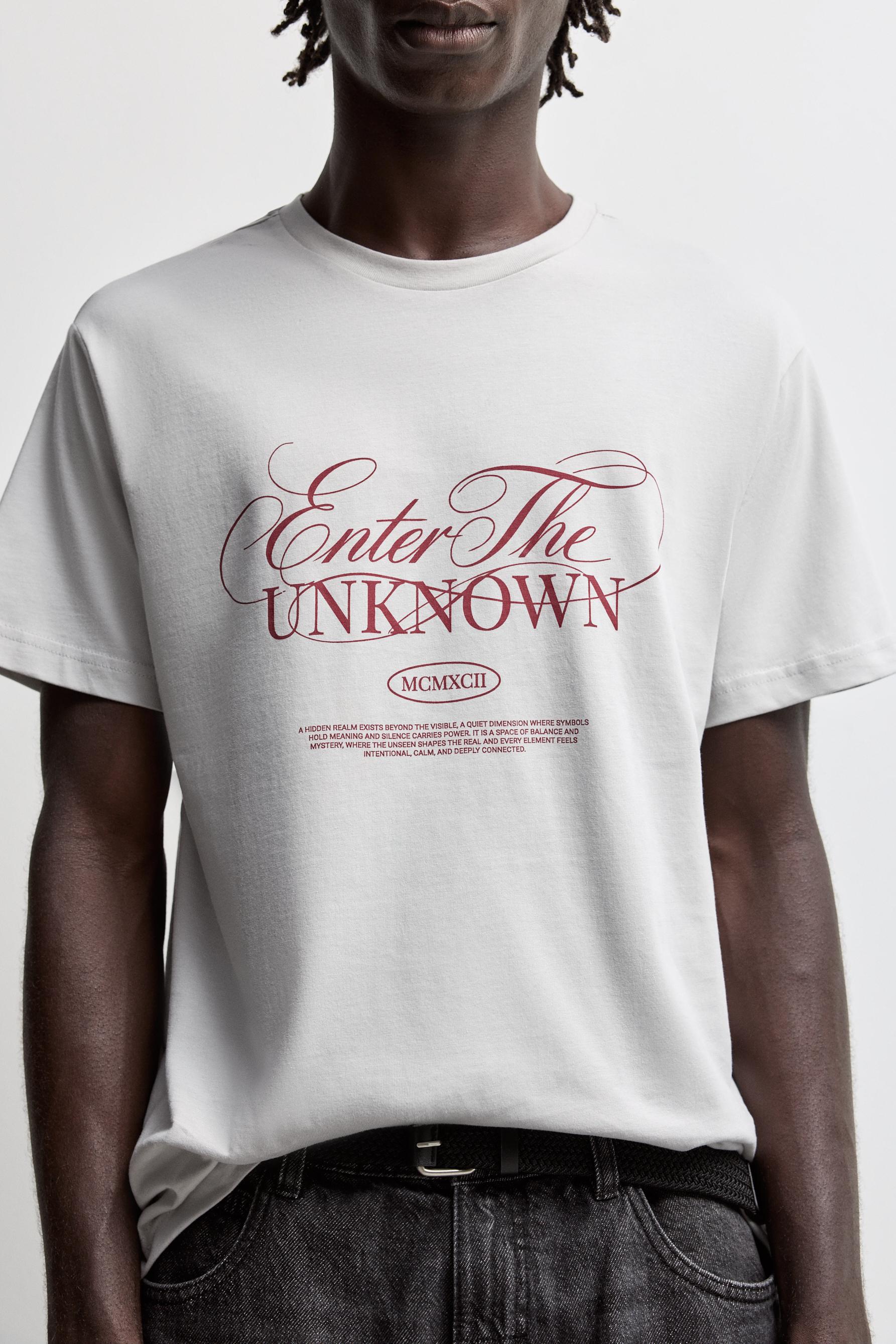 Slogan T-shirt — PALE GREY